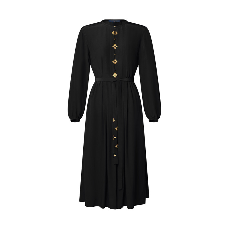 Monogram Accent Pleat Dress 1
