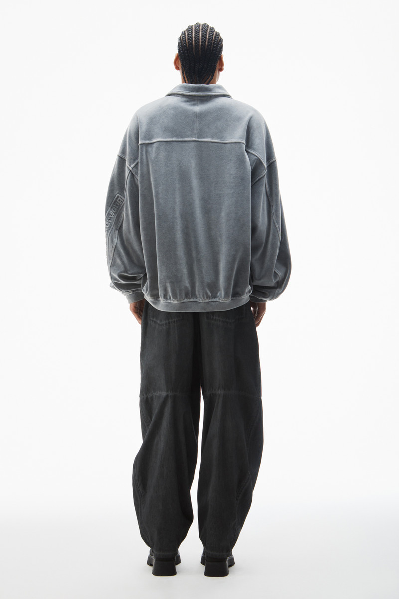 articulated polo shirt in velour with embossed logo 4