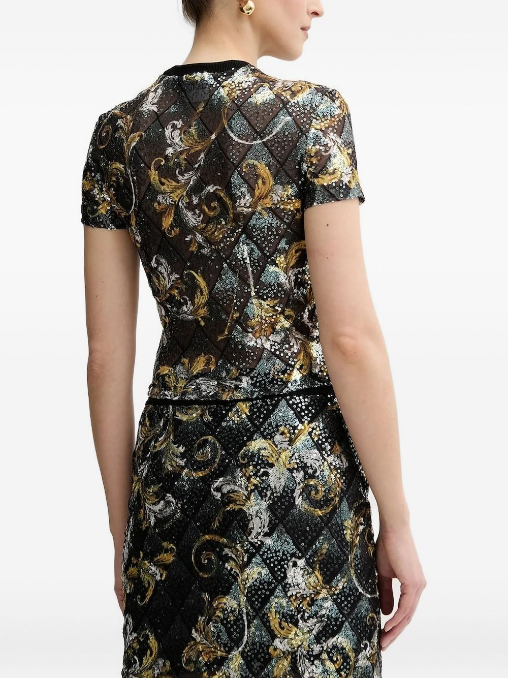 sequin-embellished baroque top - 2