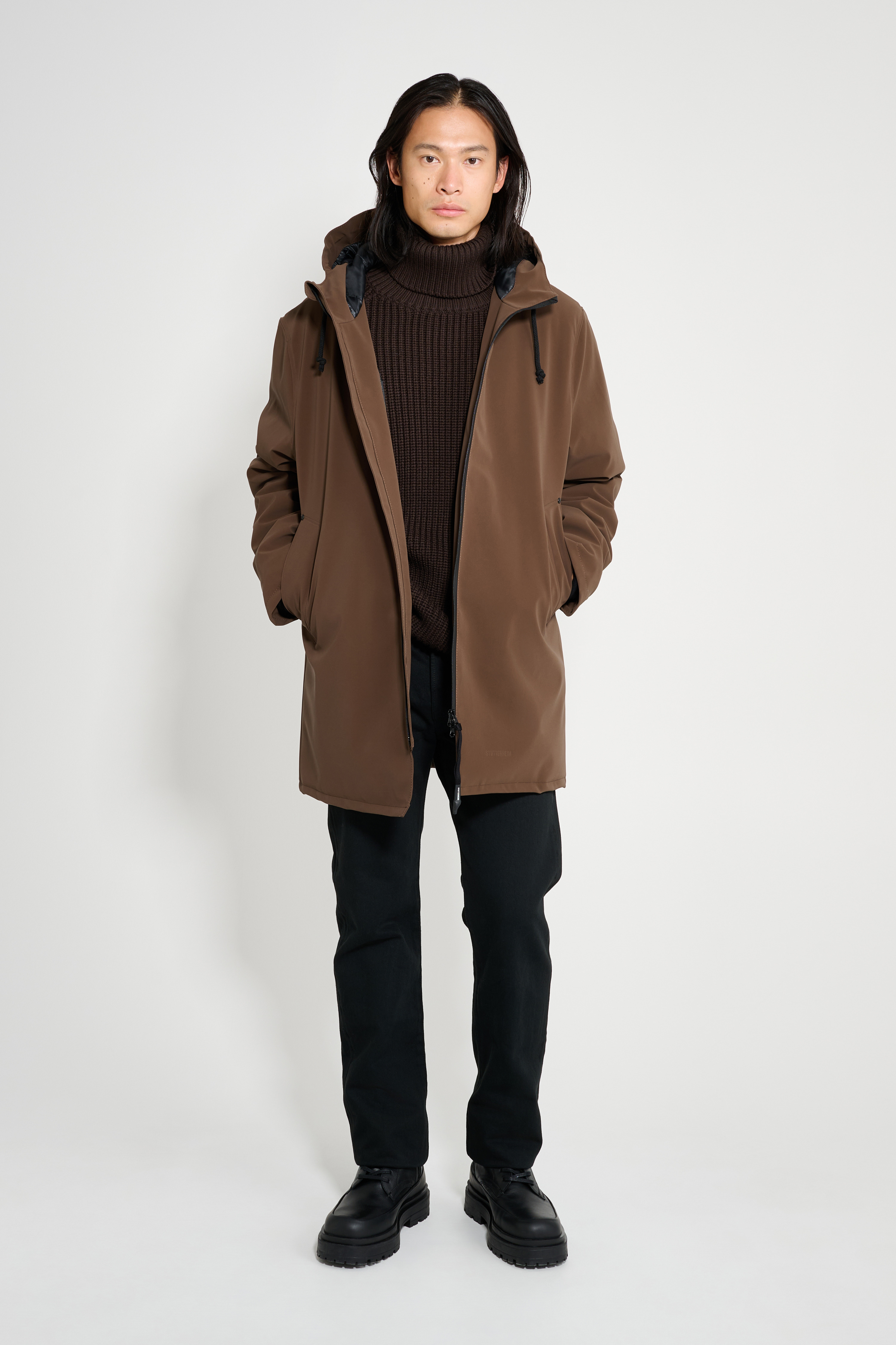 Stockholm Matte Winter Coat Dark Brown - 2