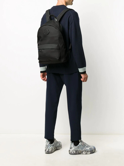 Moncler logo patch front zip detail backpack outlook