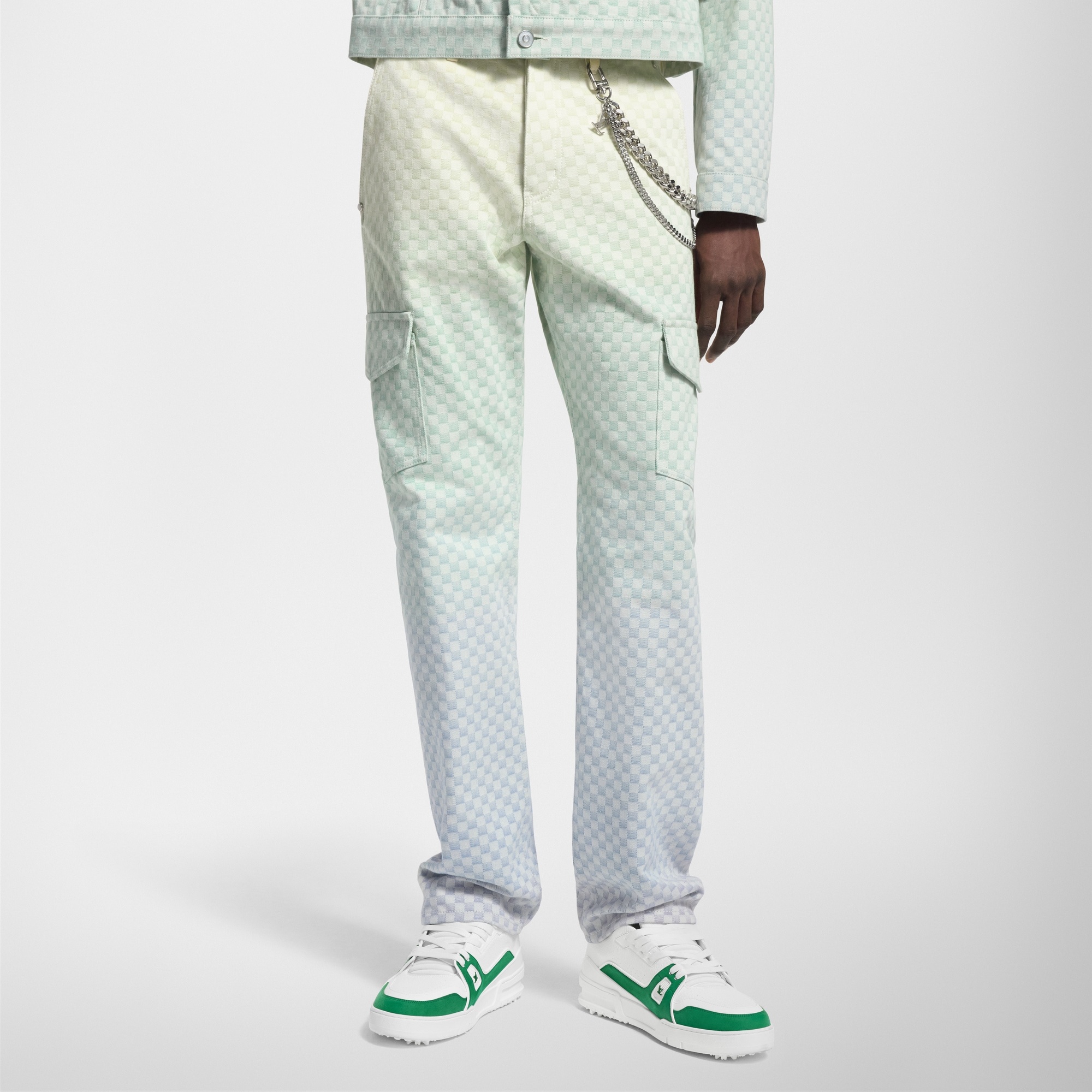 Damier Gradient Jacquard Denim Cargo Pants - 2