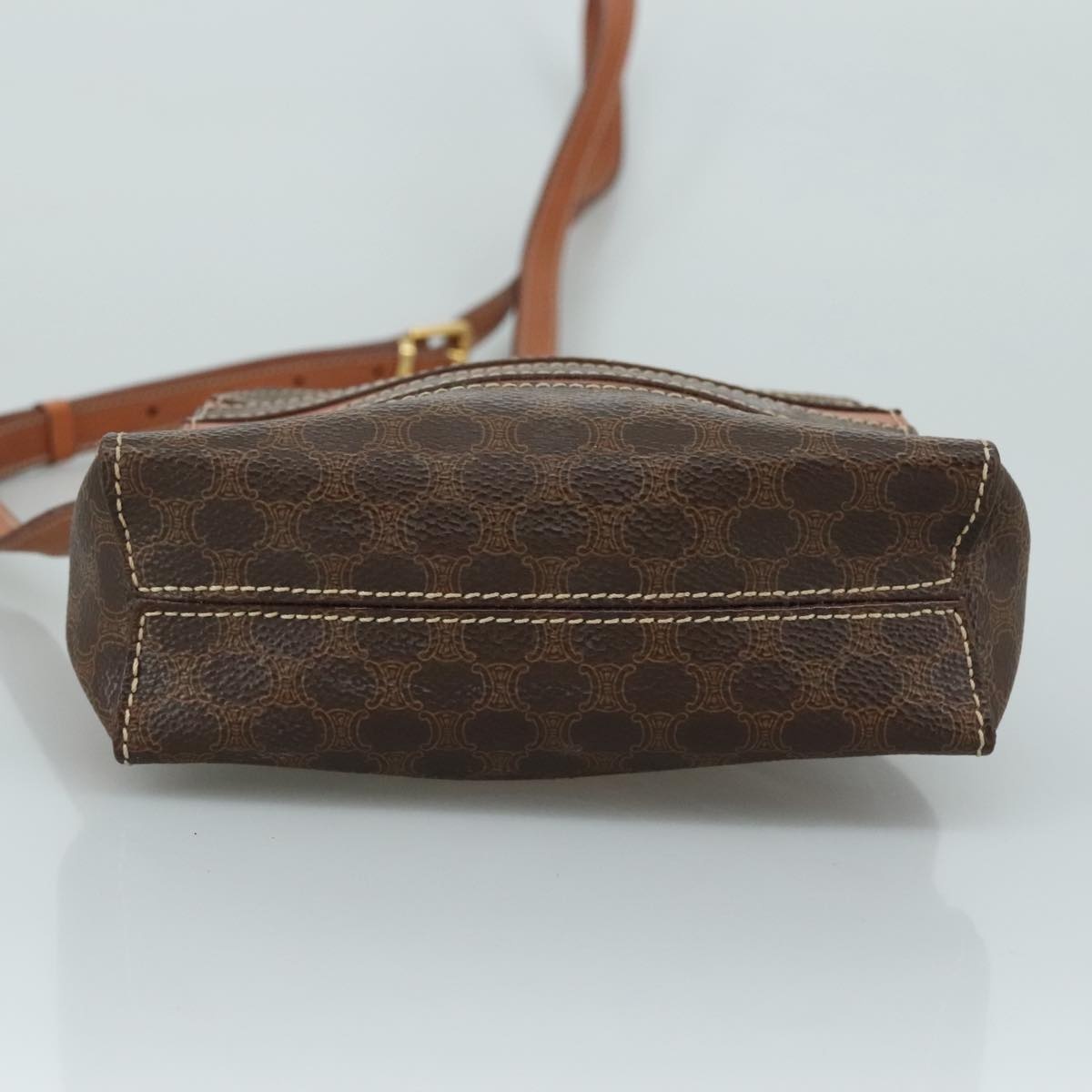 CELINE Macadam Canvas Shoulder Bag Pvc Leather Brown - 5