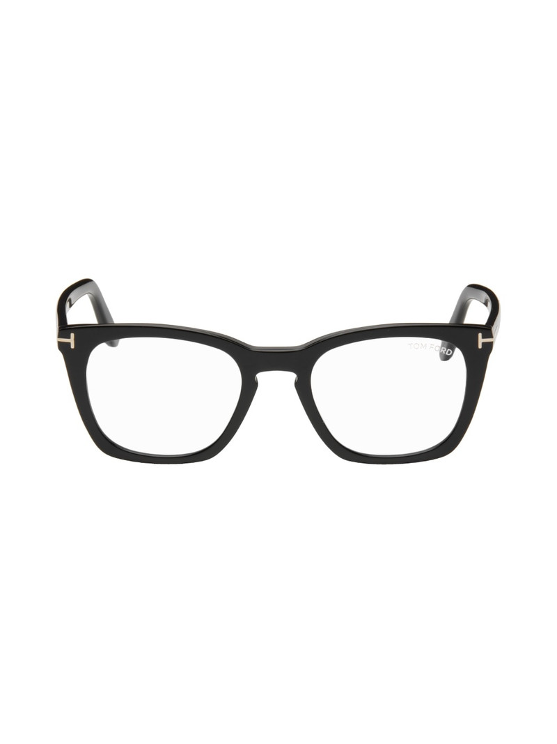 Black Blue-Block Square Glasses - 1