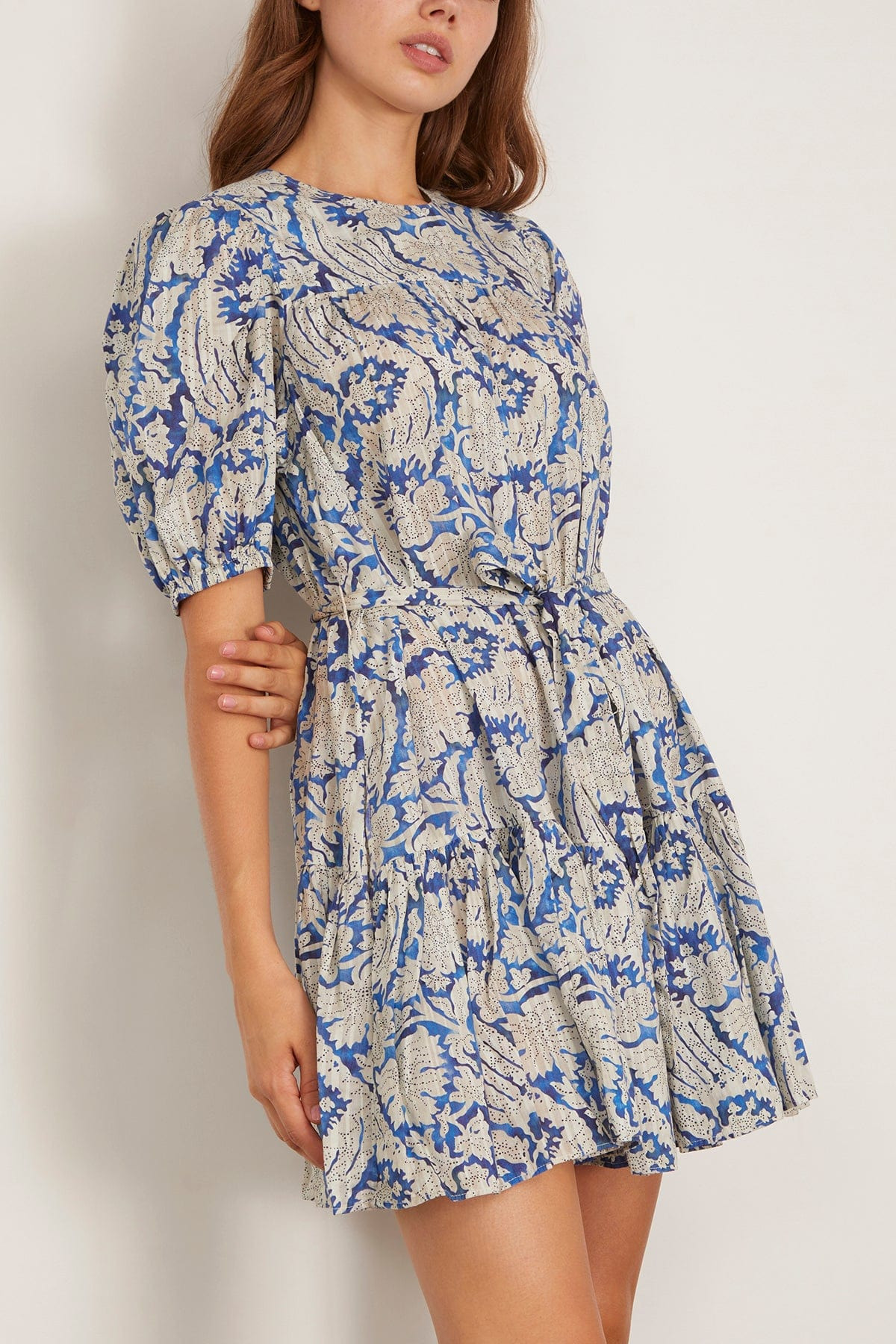 Rosalie Short Sleeve Mini Dress in Ciel - 3