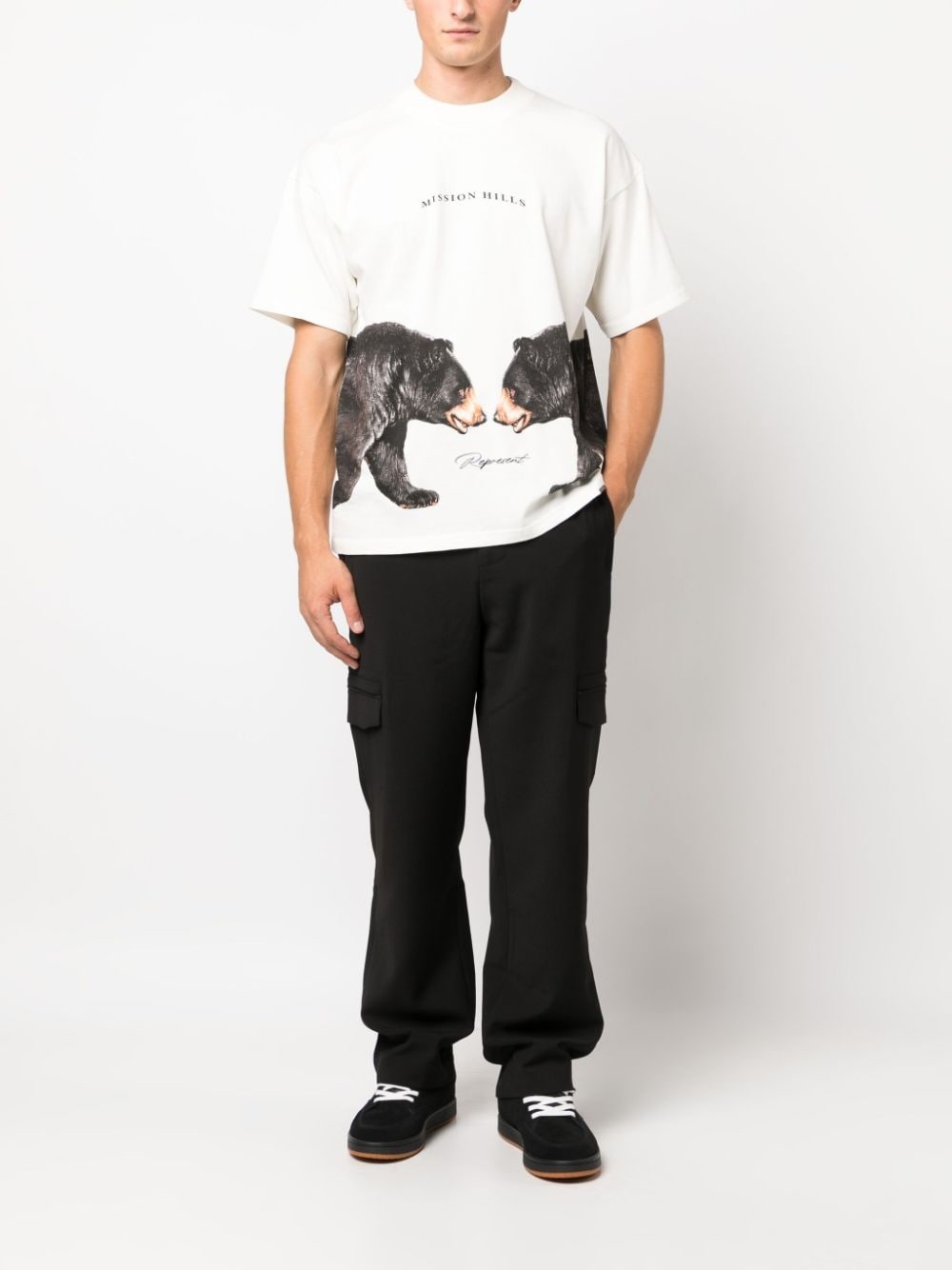 cargo-pocket straight-leg trousers - 2