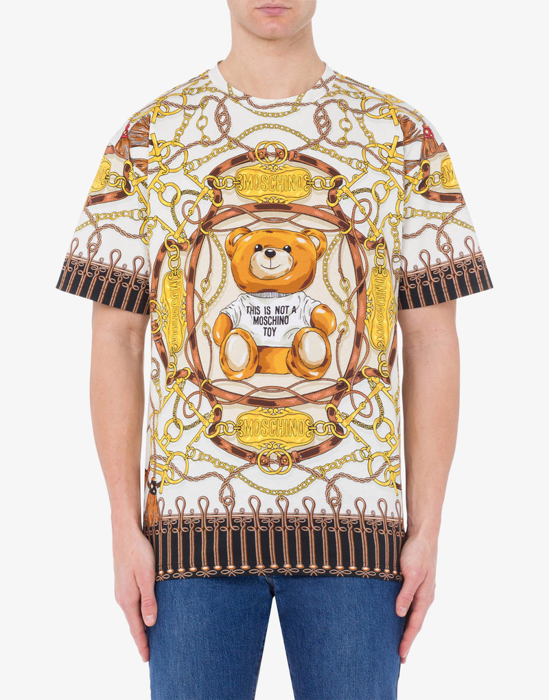 Moschino MILITARY TEDDY SCARF-PRINT T-SHIRT outlook