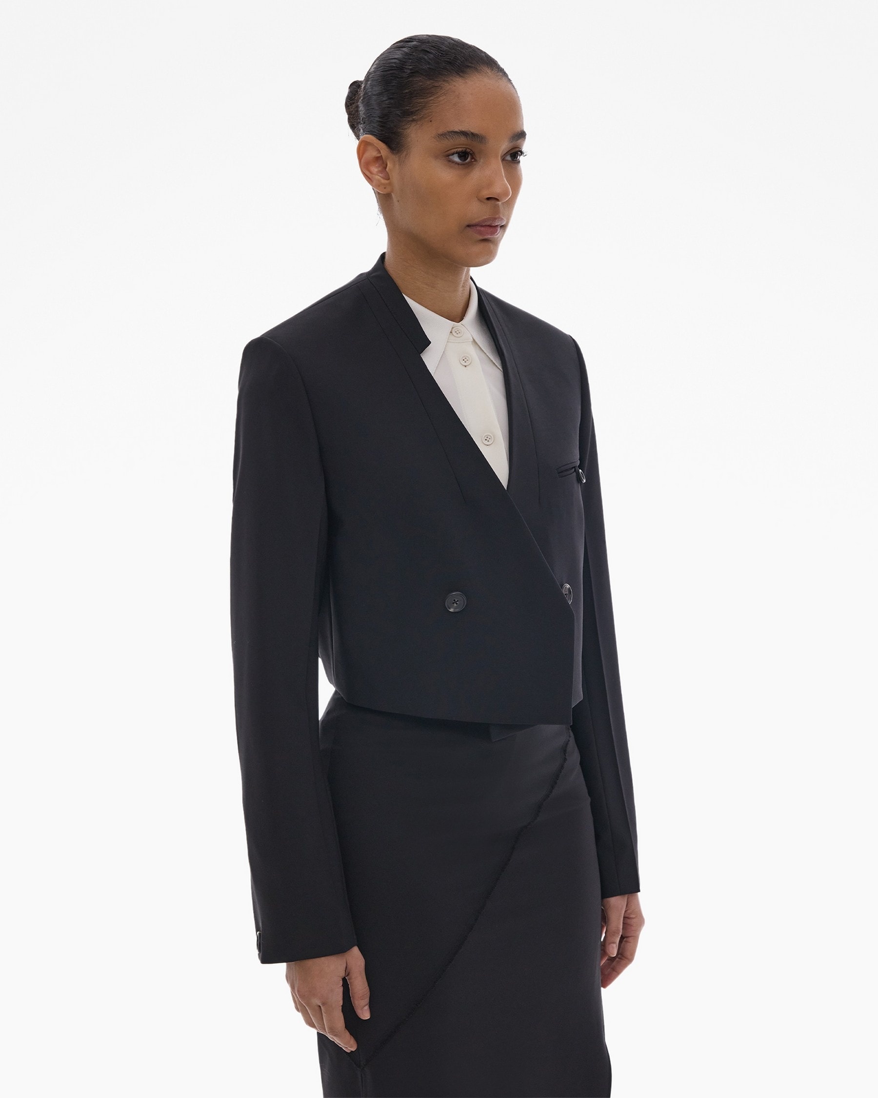 CROPPED DOUBLE-BREASTED BLAZER - 5