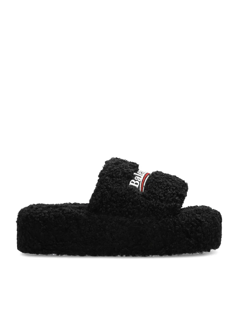 Balenciaga Women Slippers Platform In Shearling - 1