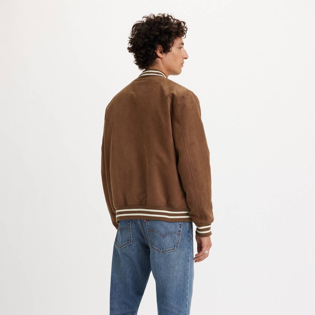 FAUX SUEDE VARSITY JACKET - 2