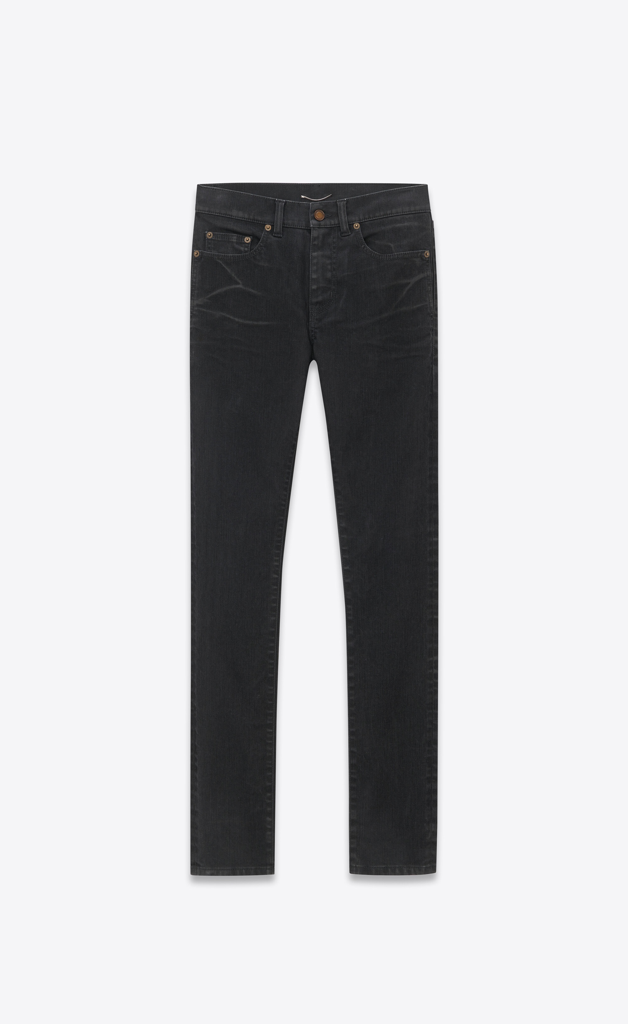 skinny jeans in light glazed black denim - 1