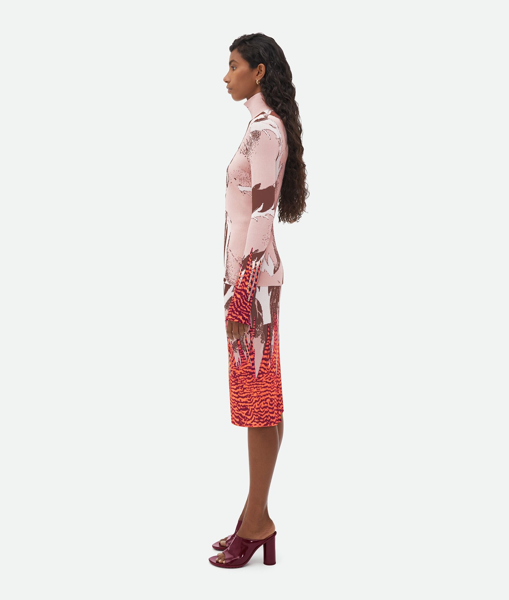 High Neck Graphic Viscose Jacquard Jumper - 2