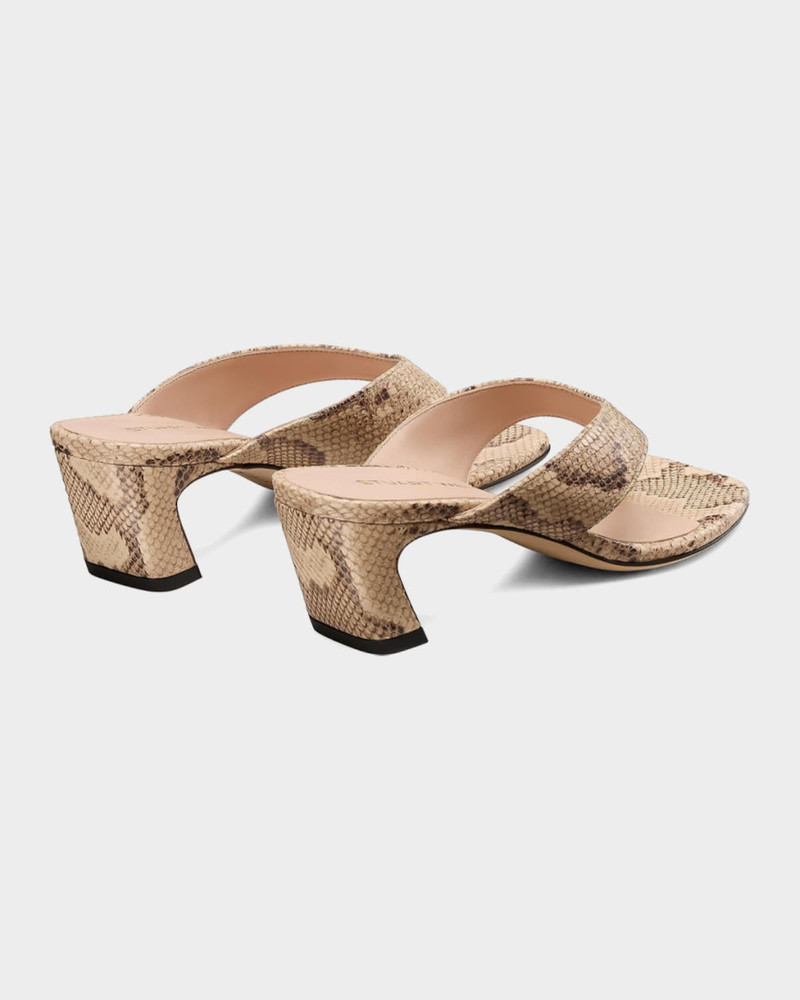 Stuart Weitzman 50mm Stassi Snake-Embossed Leather Thong Sandals outlook