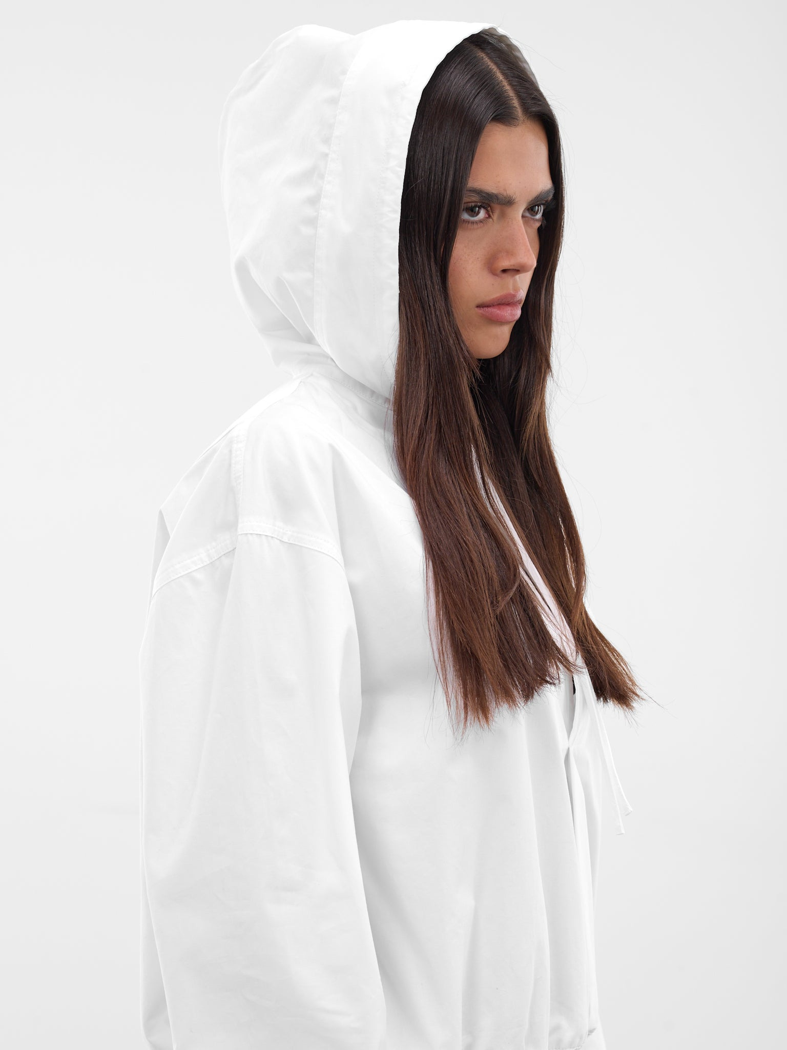 White Haut Trapezi Relaxed Hoodie - 5