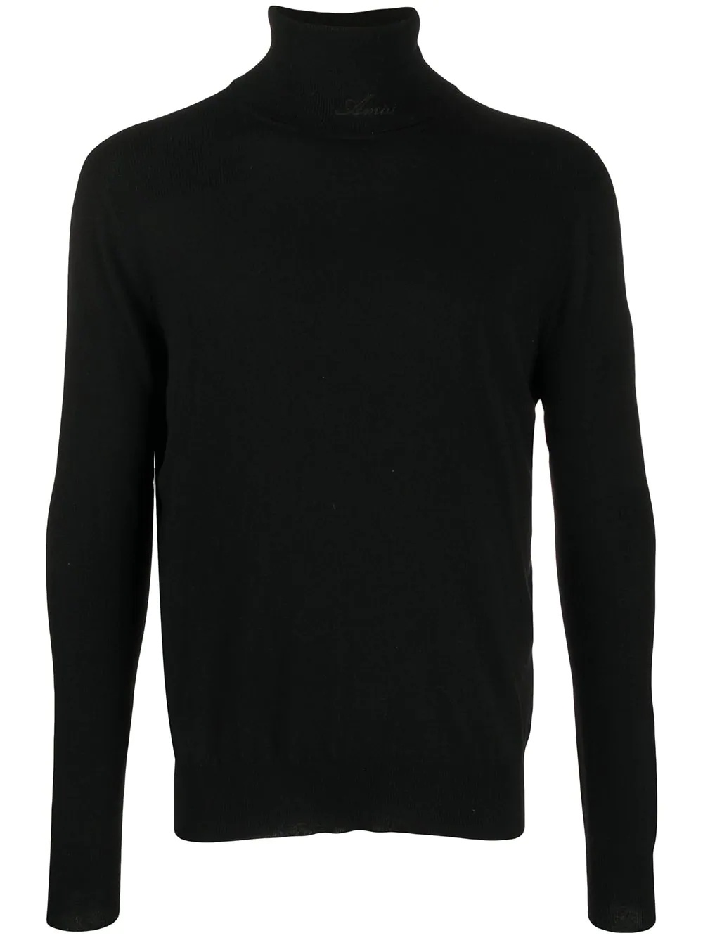 fitted wool roll-neck jumper - 1