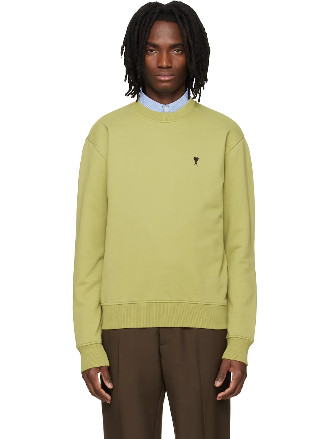 Green Cotton Ami de Coeur Sweatshirt - 1
