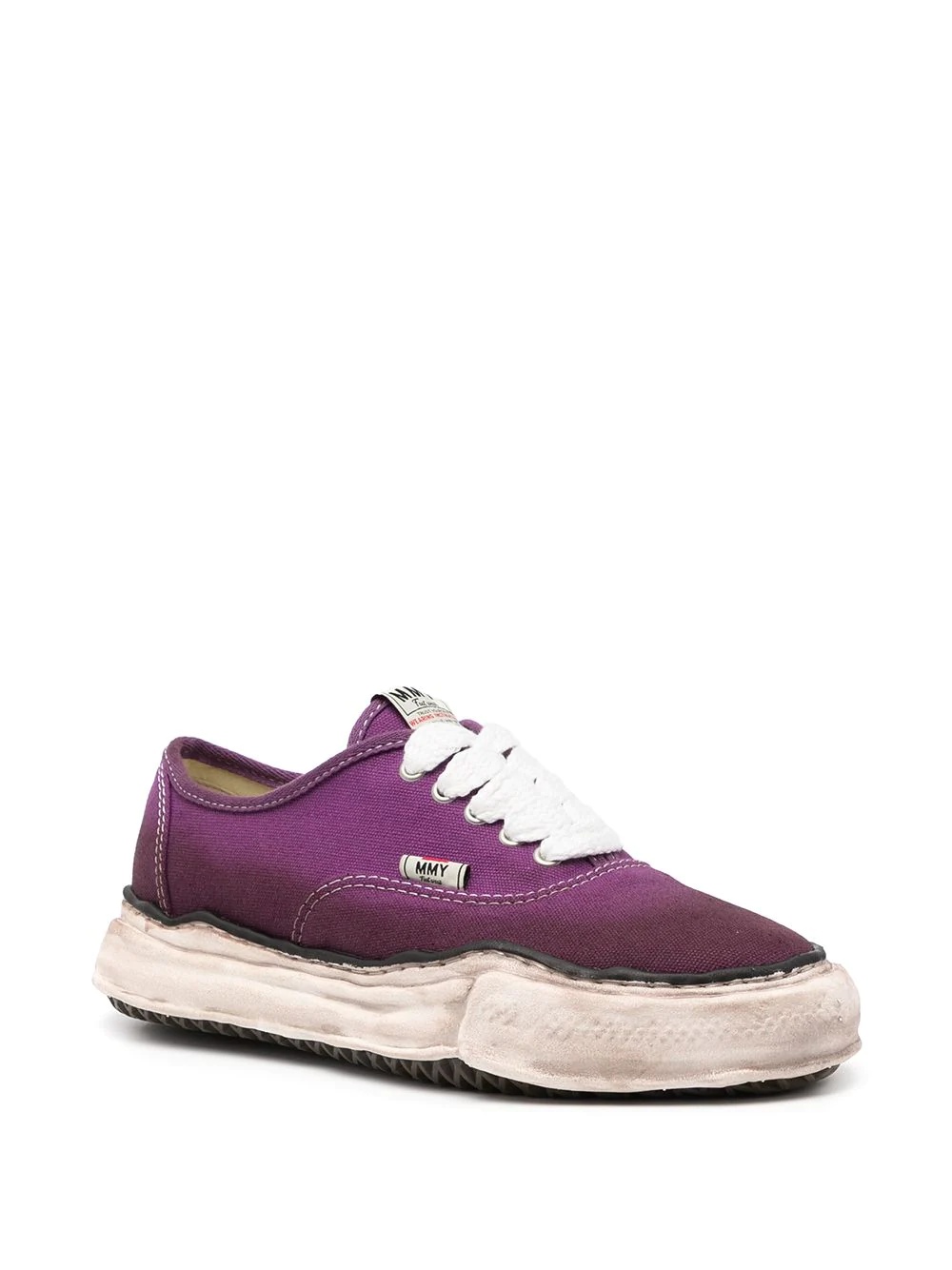 warped-sole lace-up sneakers - 2