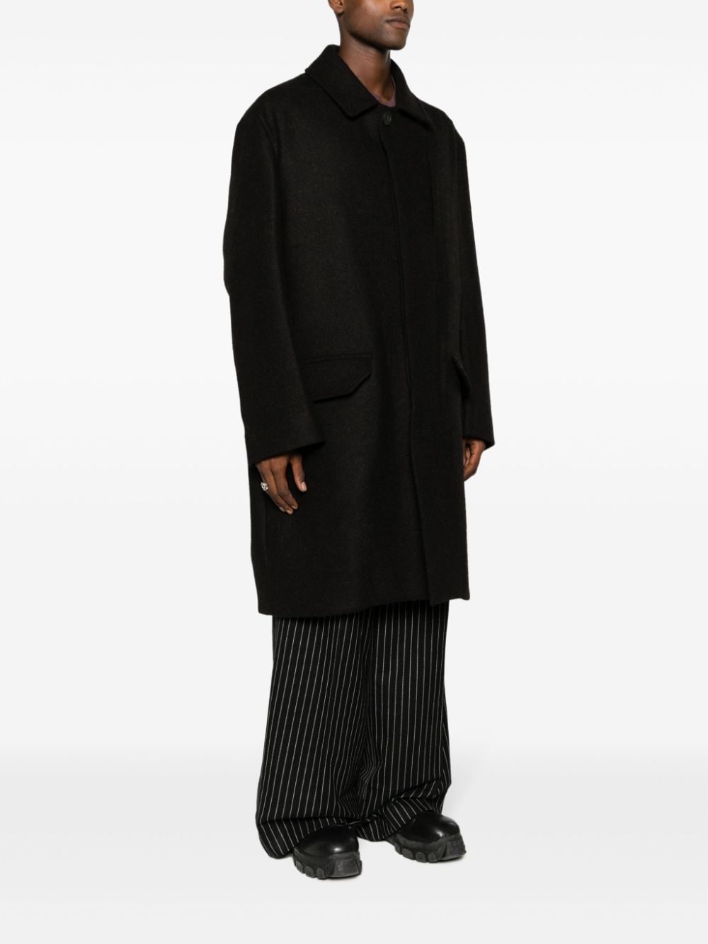 Jumbo virgin wool single-breasted coat - 3