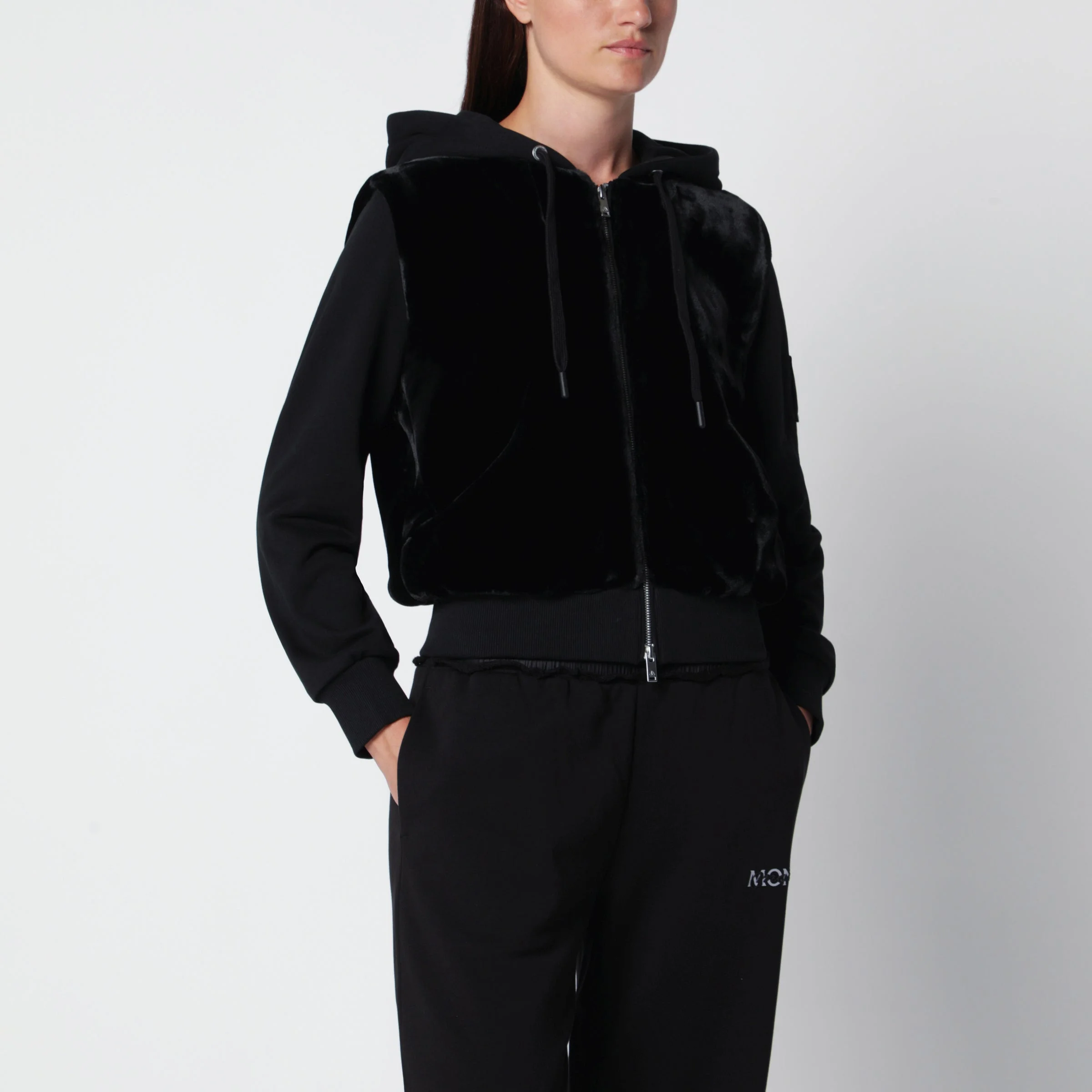 Rosylyn Bunny Black Cotton Hoodie - 1