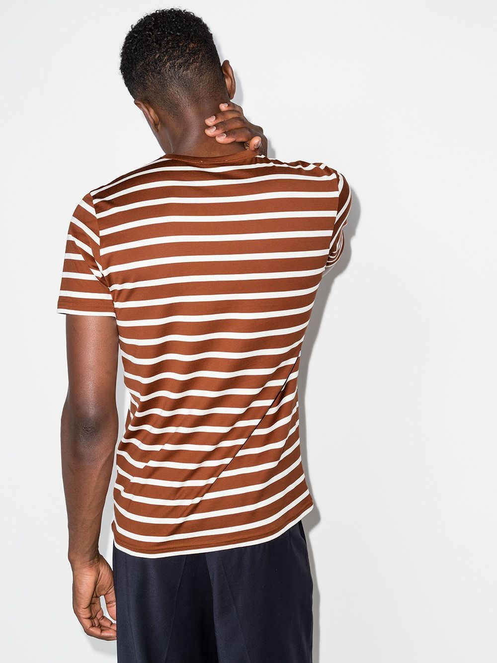 stripe-pattern cotton T-shirt - 3