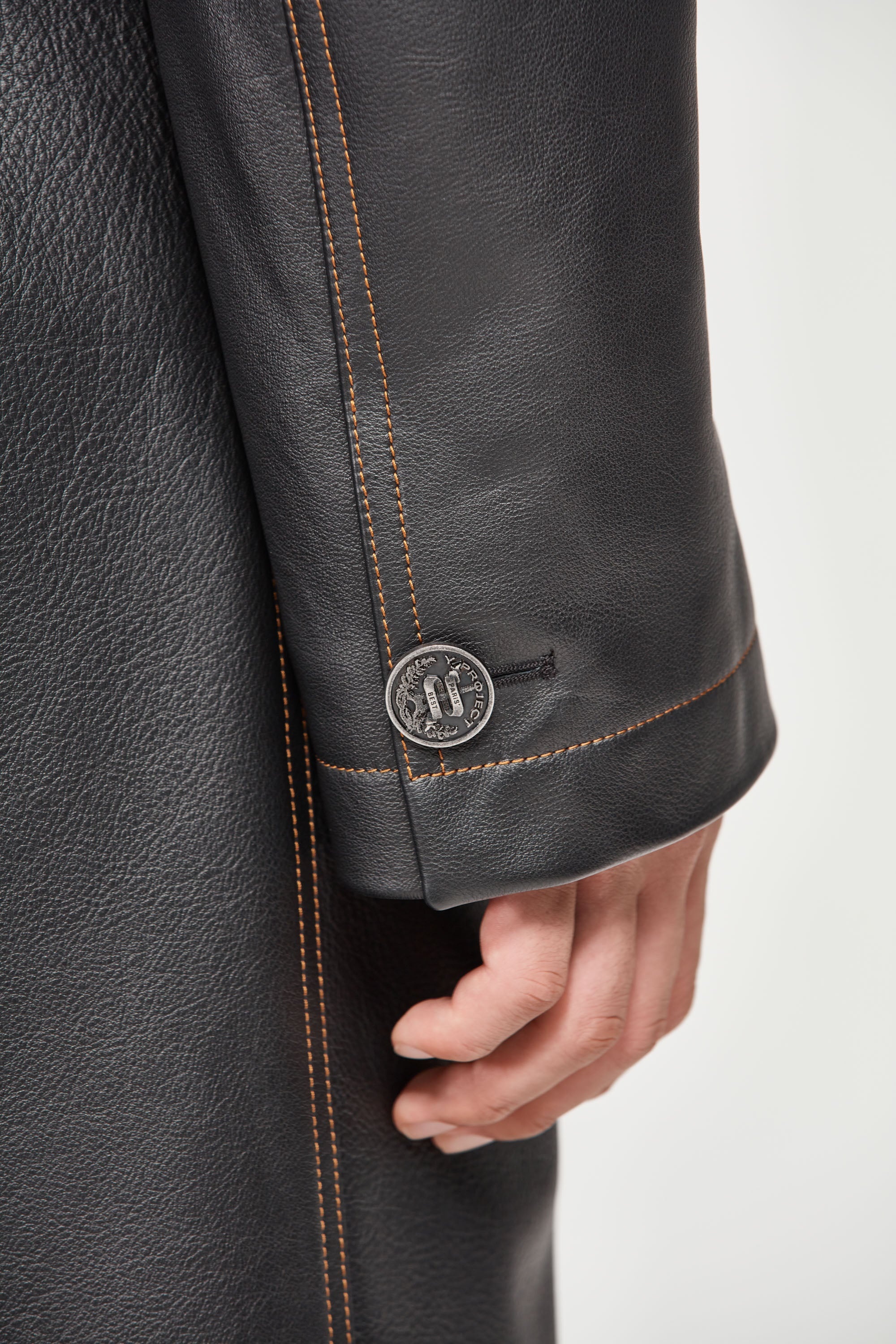 Y Belt Leather Coat - 4