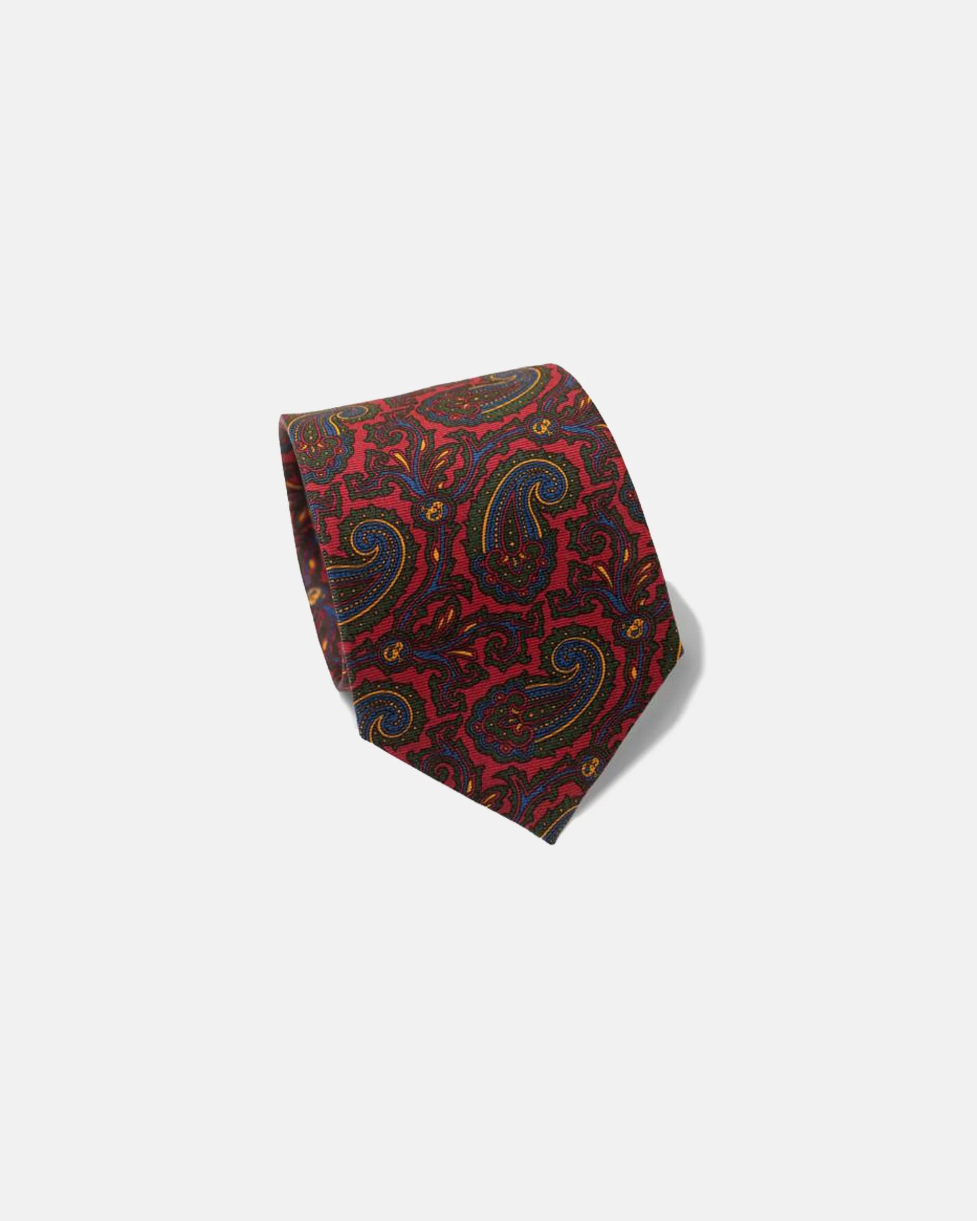 MADE-IN-ENGLAND RED PAISLEY ANCIENT MADDER TIE - 1