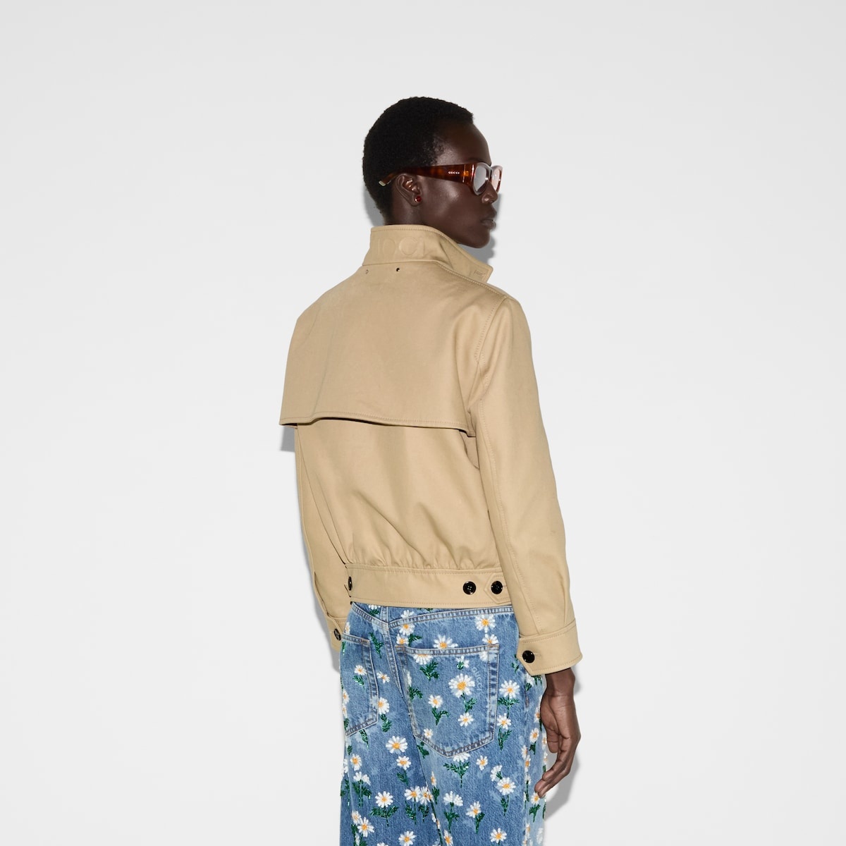 Embossed cotton drill bomber jacket - 4
