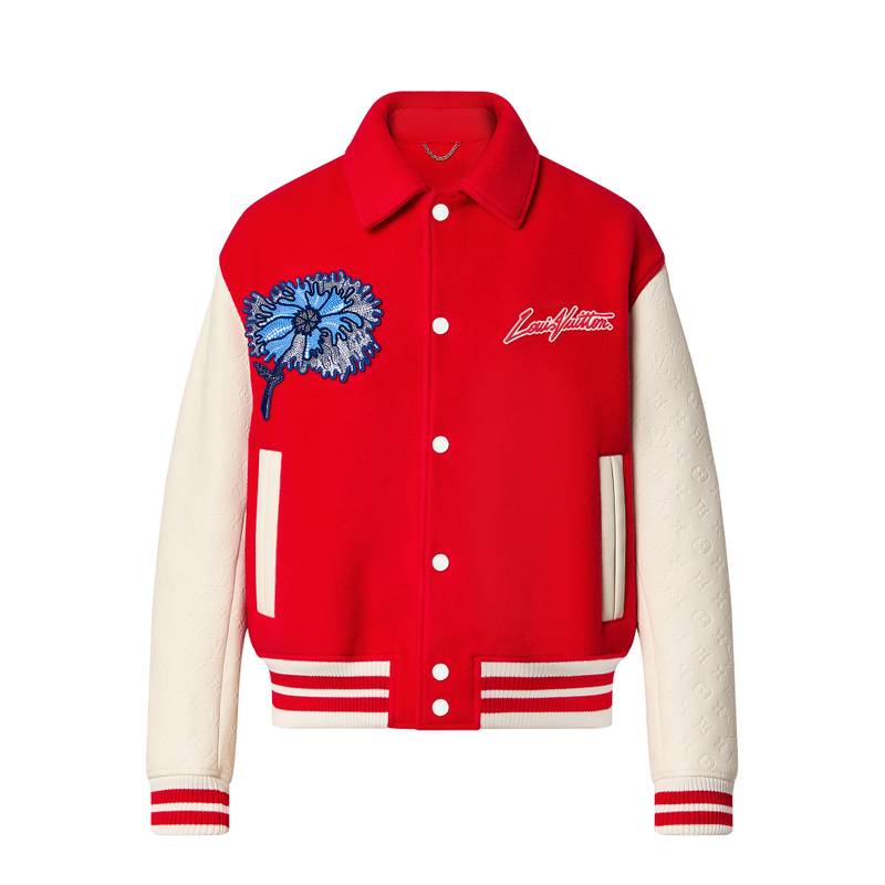 LV x YK Psychedelic Flower Embroidered Varsity Blouson - 1