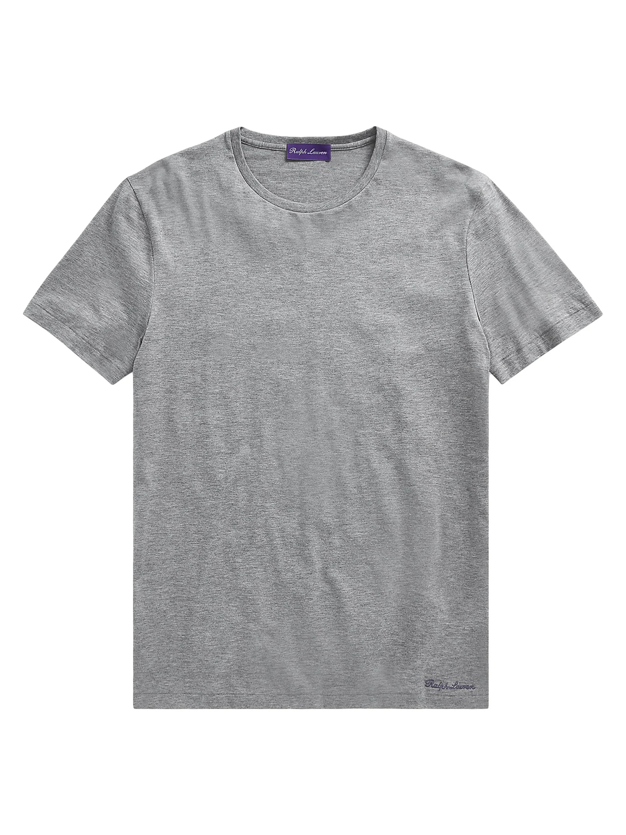 Men's Short-Sleeve Crewneck Cotton Tee - Grey Heather - 1