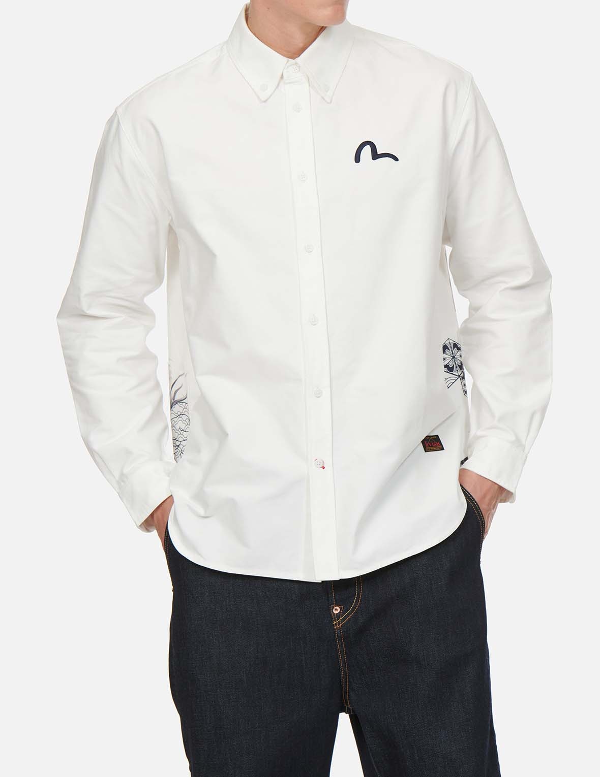 DRAGON AND MT. FUJI PRINT OXFORD SHIRT - 4