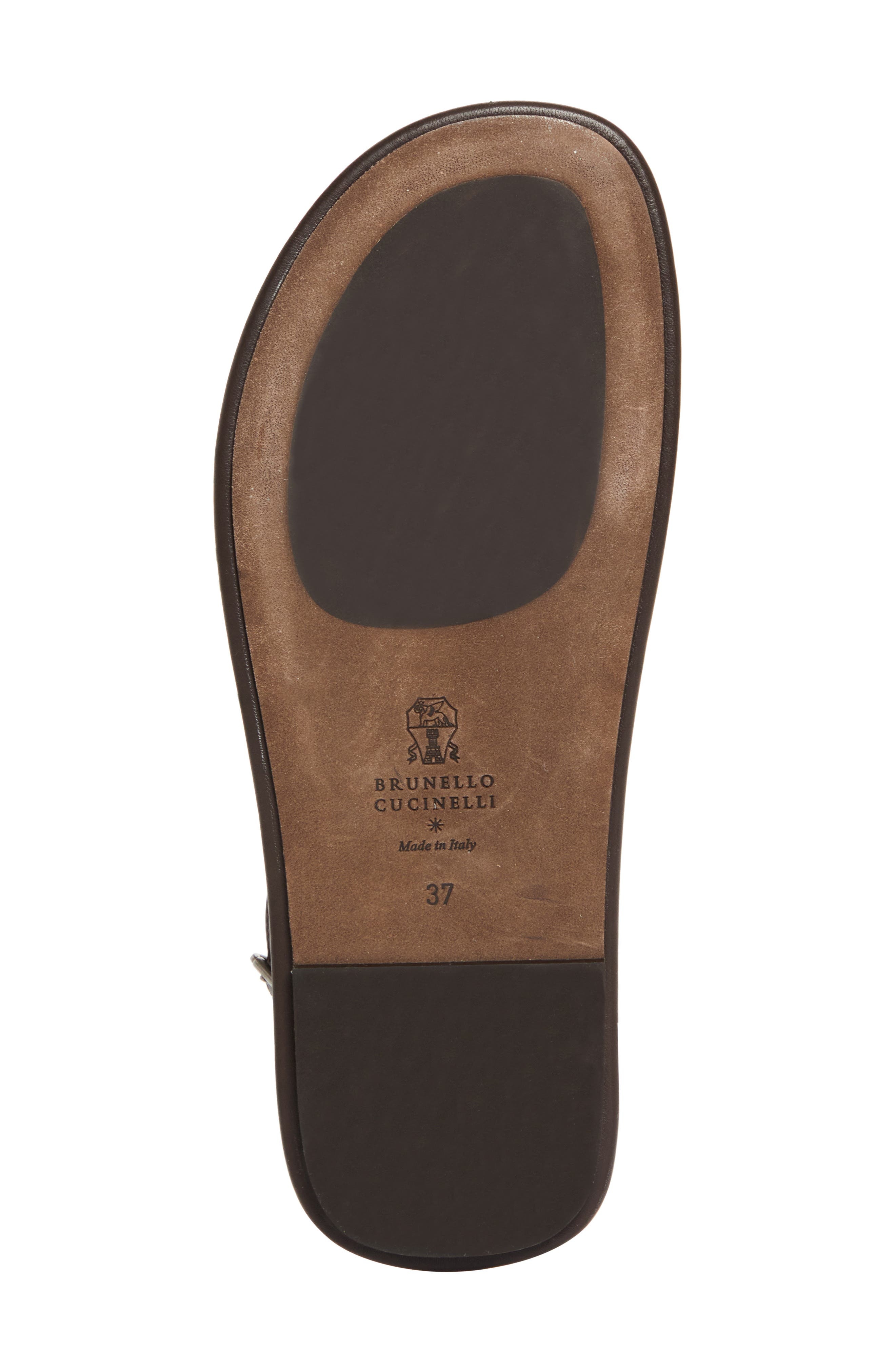 Brunello Cucinelli Monili T-Strap Sandal in C8279 Testa Moro at Nordstrom - 6