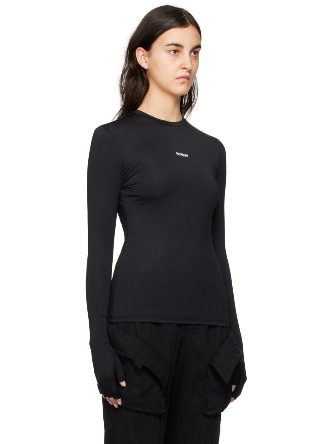 Black Biker Long Sleeve T-Shirt - 2