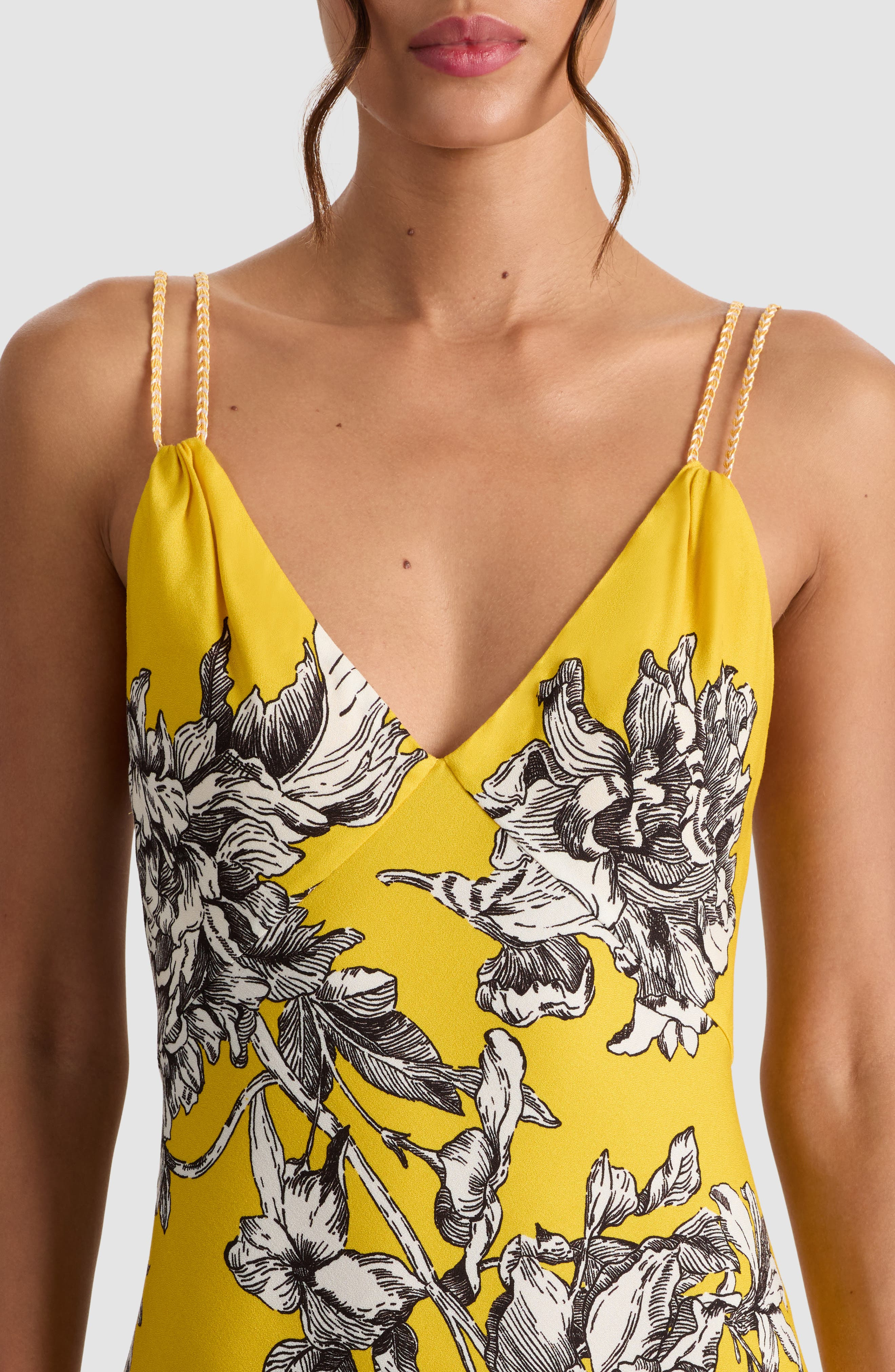 Alice + Olivia Kiro Floral Midi Dress in Blooming Wild Golden Hour at Nordstrom - 4