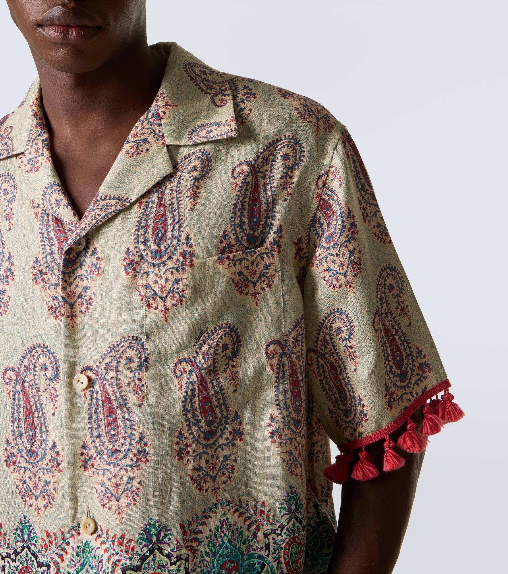 Paisley linen bowling shirt - 6