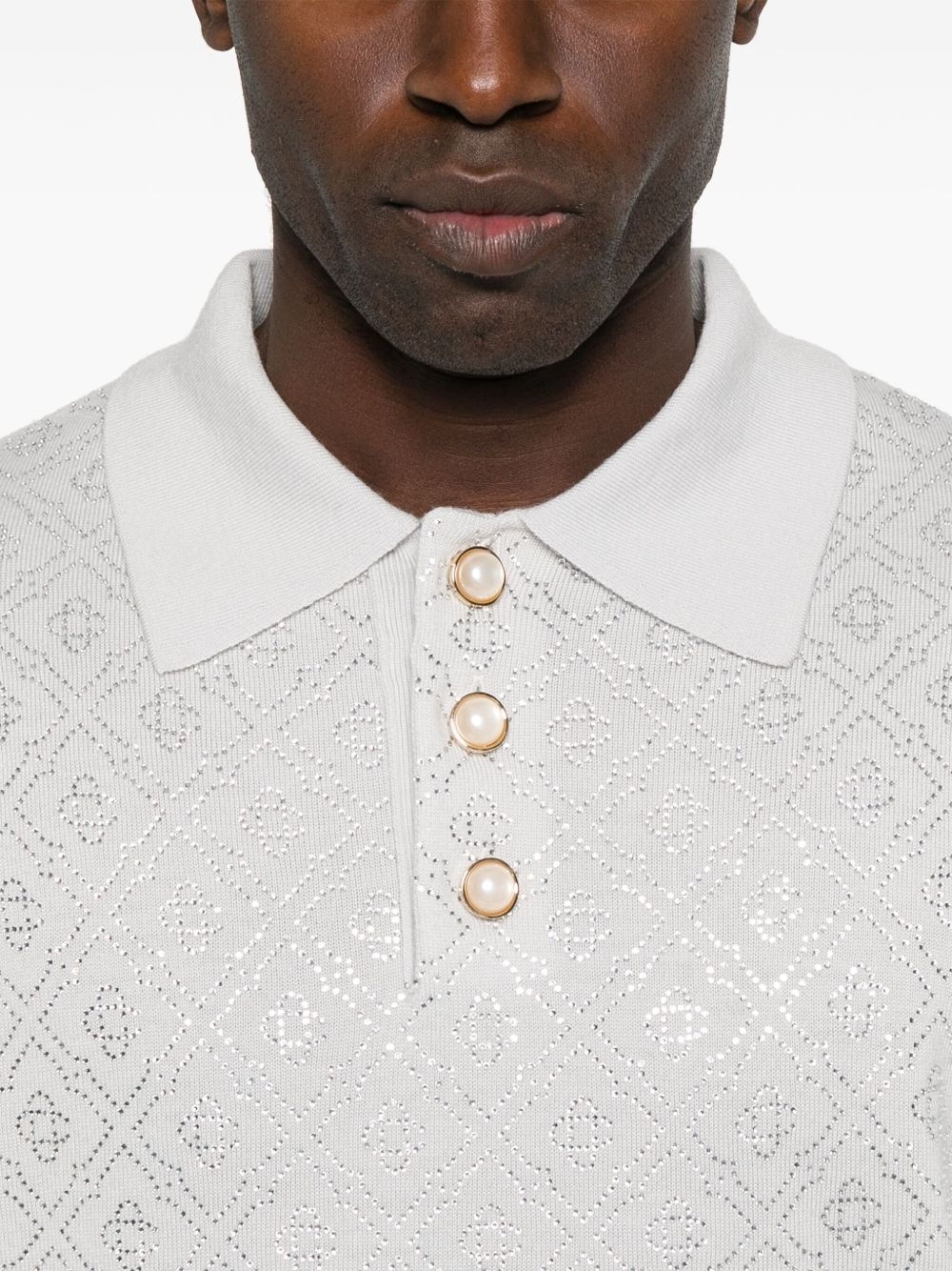 crystal-monogram polo shirt - 4