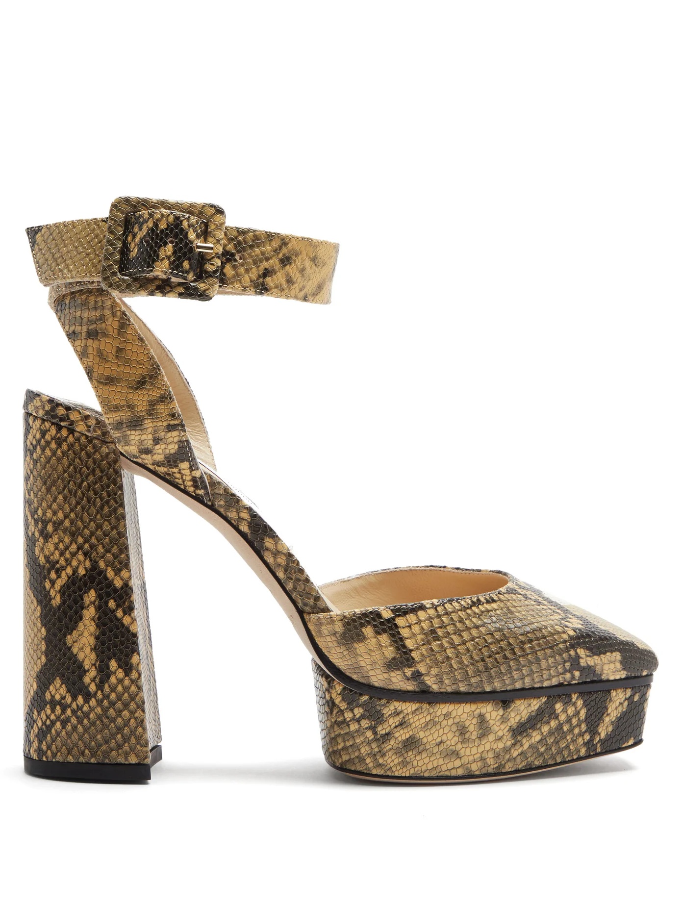 Jinn 125 python-effect leather platform sandals - 1