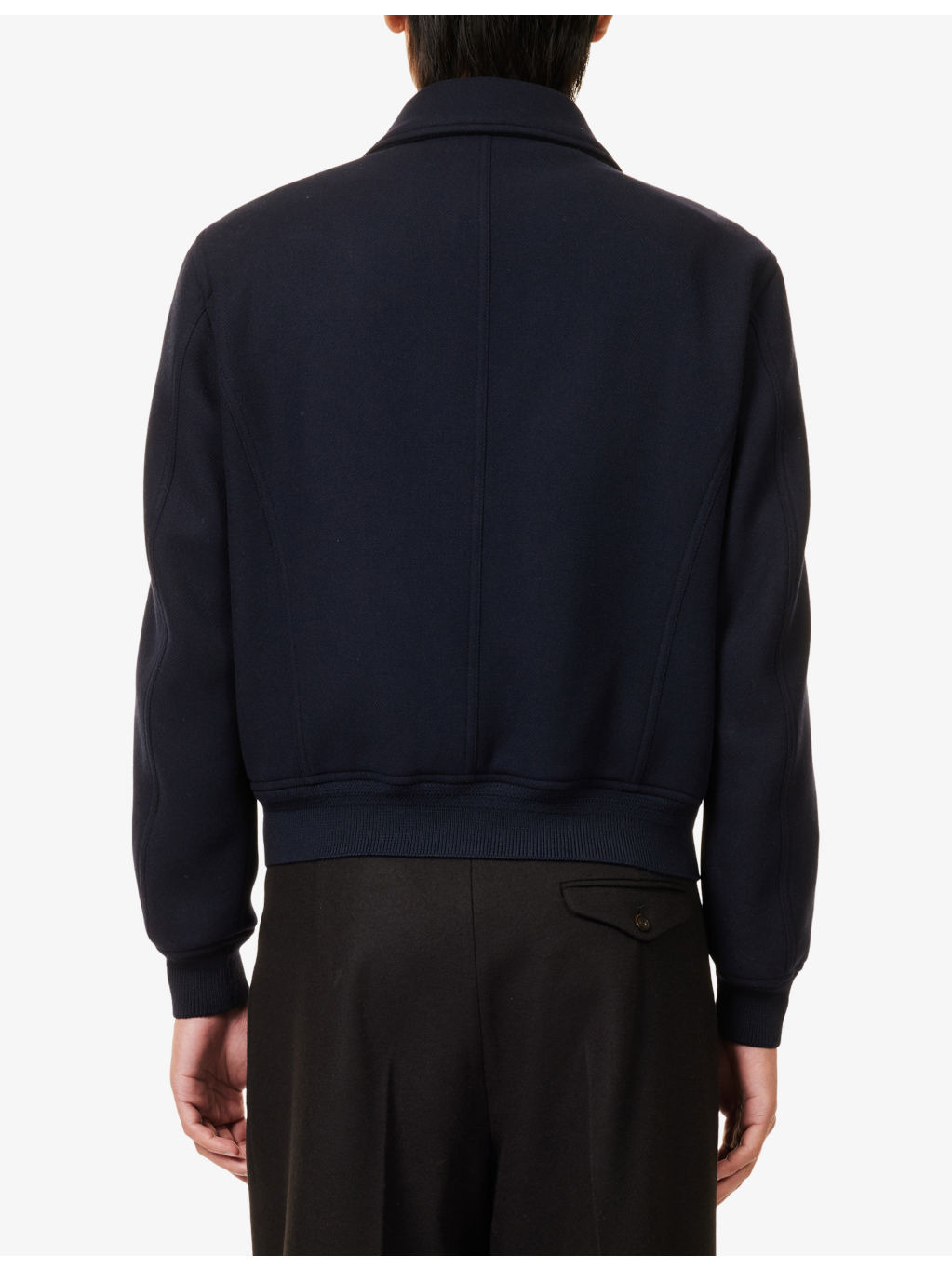 Pointed-Collar Double-Face Twill Wool Jacket - 4