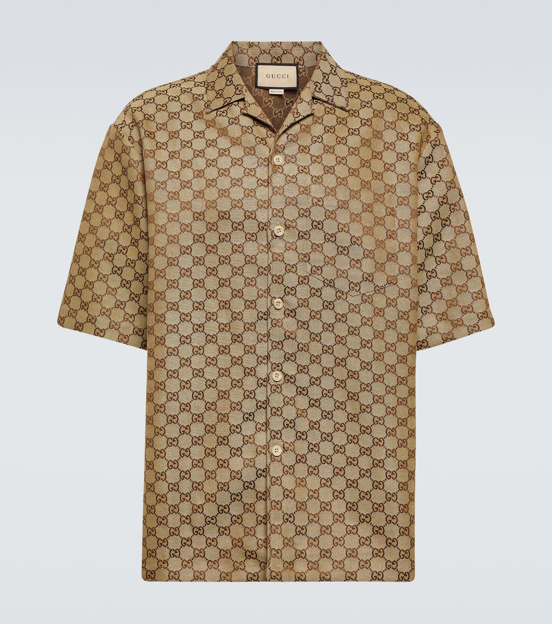 GG jacquard linen-blend shirt - 1