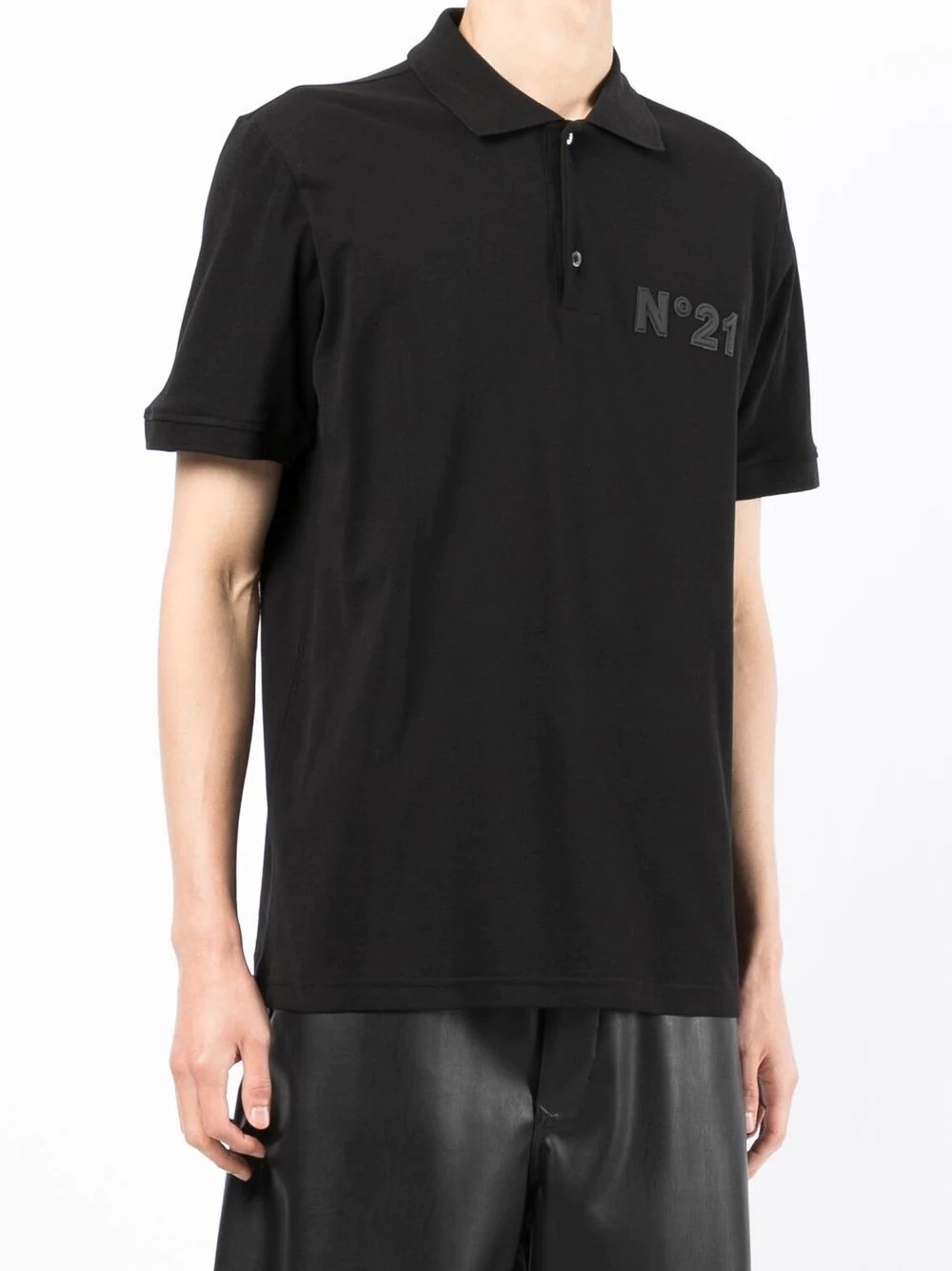 logo-patch polo shirt - 3