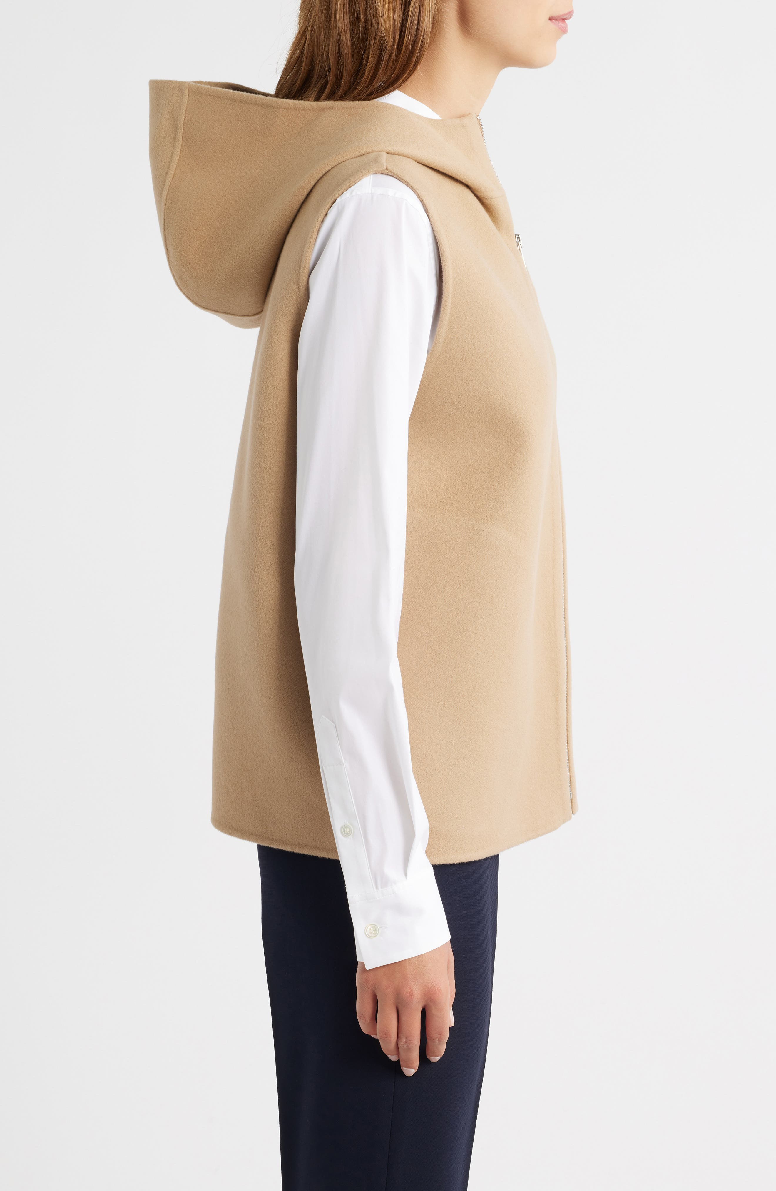 Theory Wool & Cashmere Hooded Vest in New Camel at Nordstrom - 3