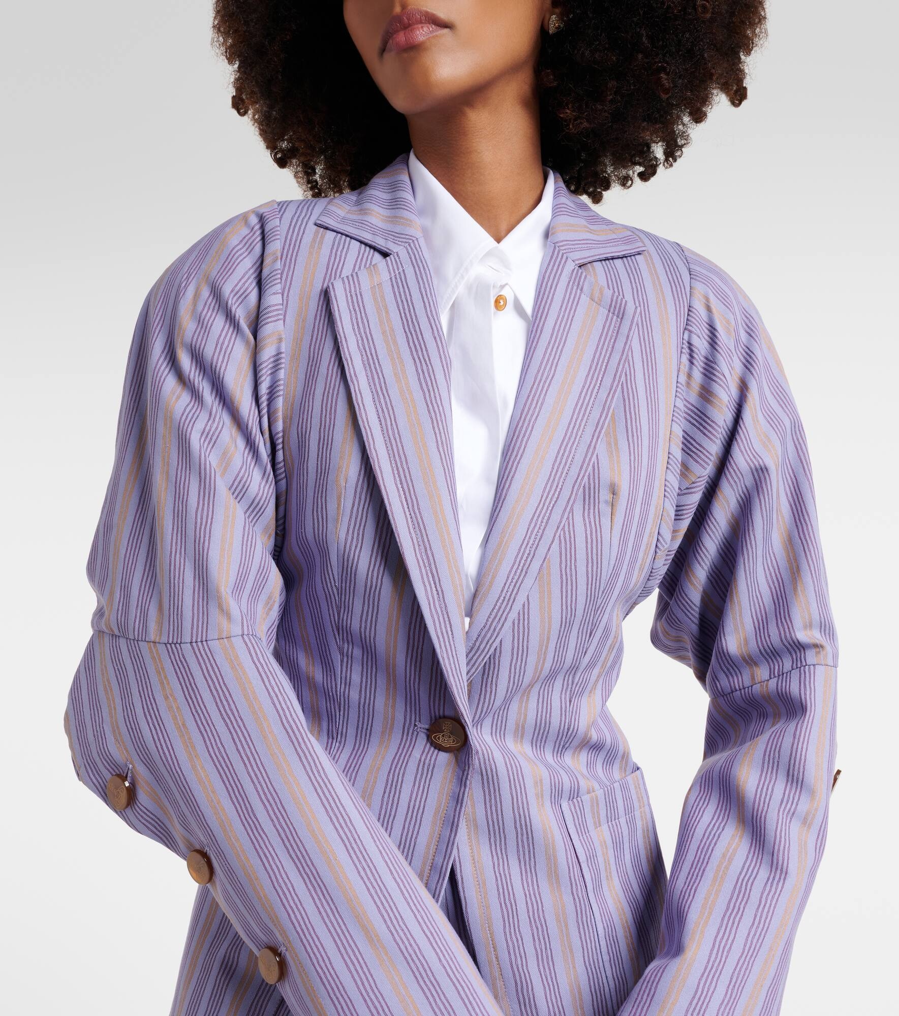 Pourpoint striped cotton blazer - 5