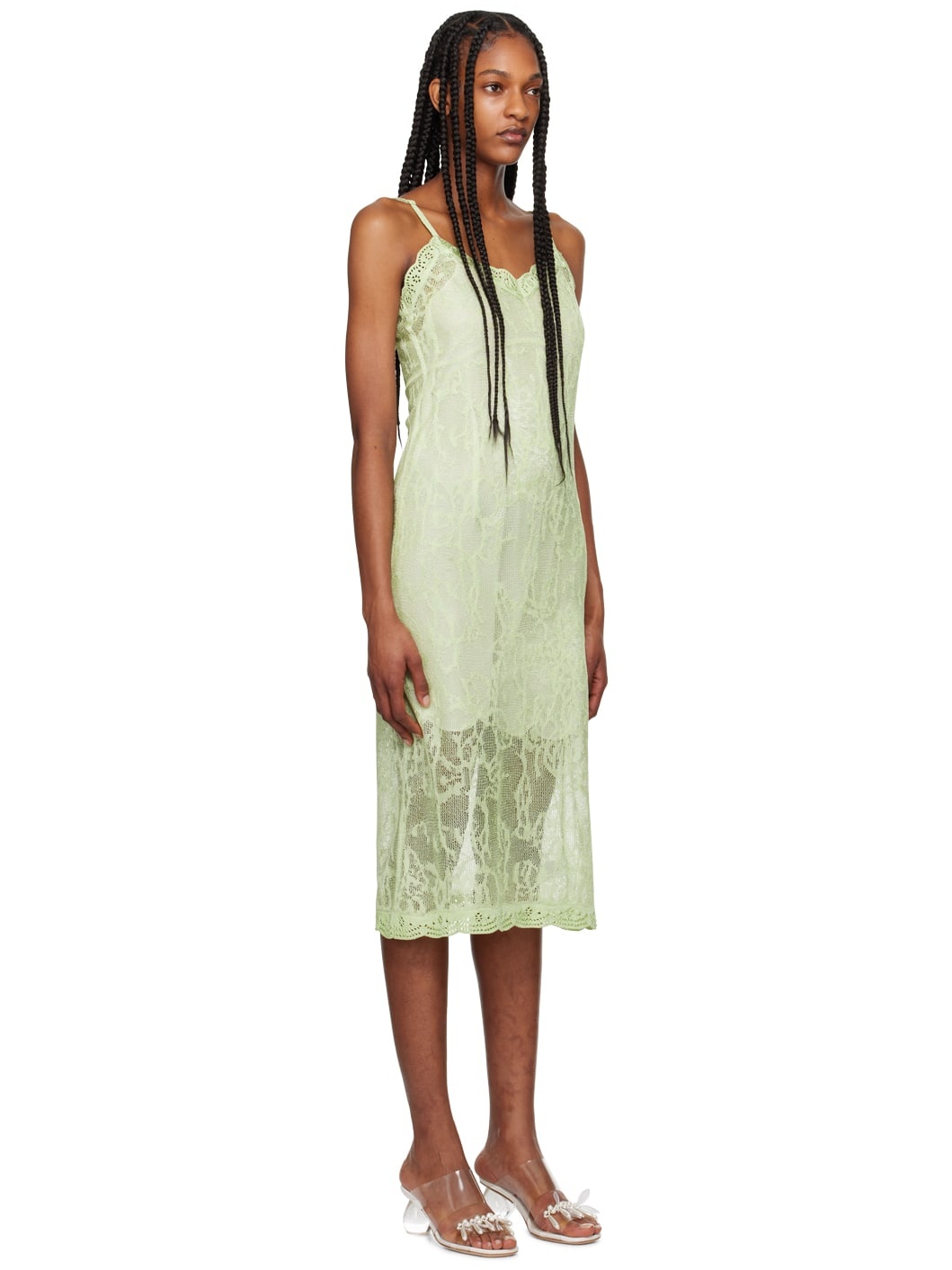 Green Floral Midi Dress - 2