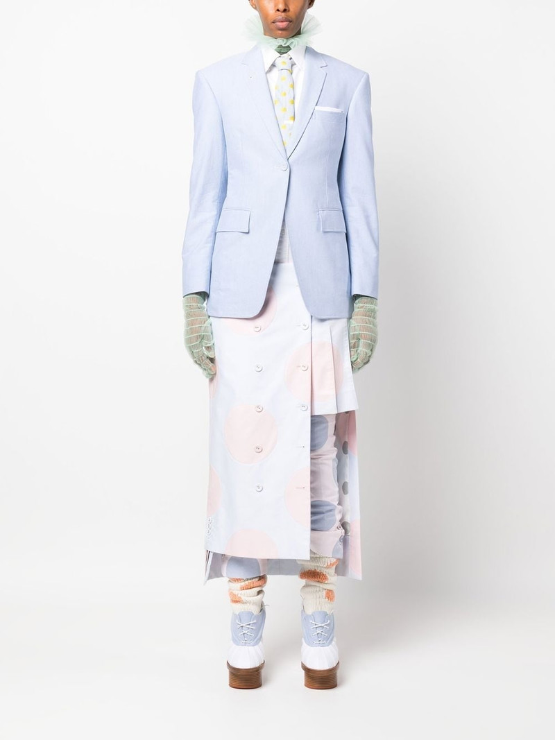 Thom Browne single-breasted cotton blazer outlook
