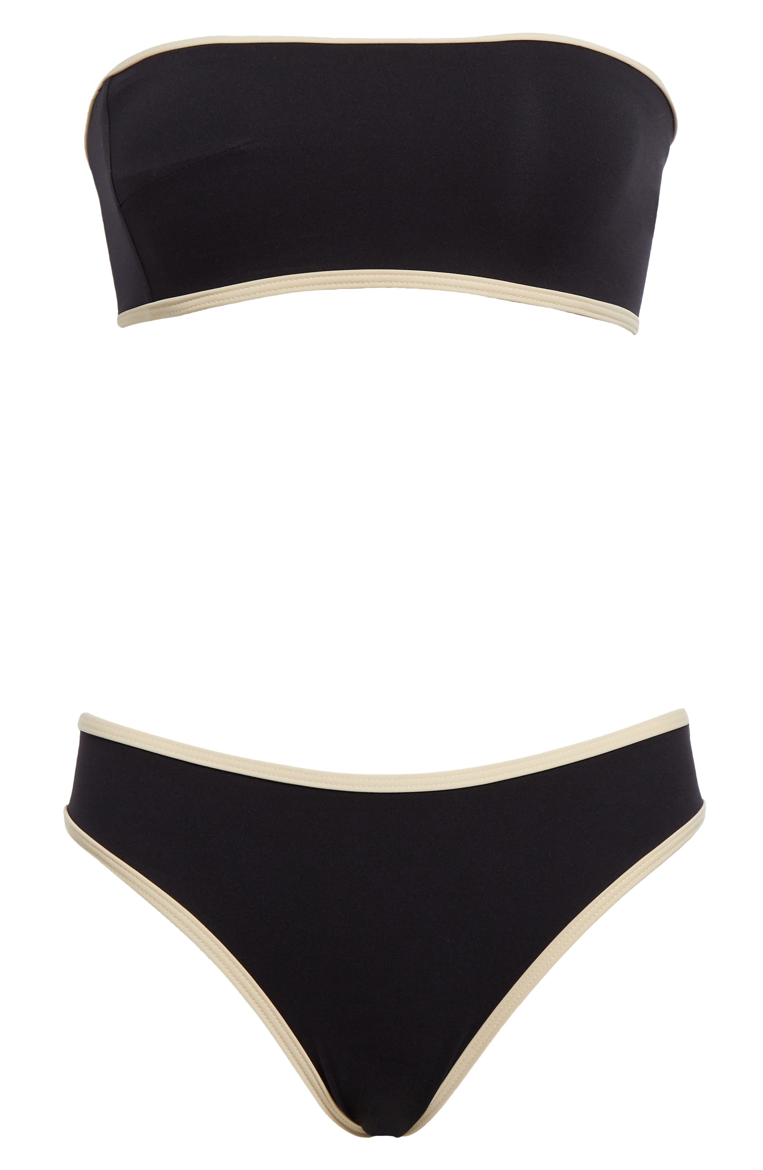 TOTEME Stripe Edge Bikini Bottoms in Black at Nordstrom - 6