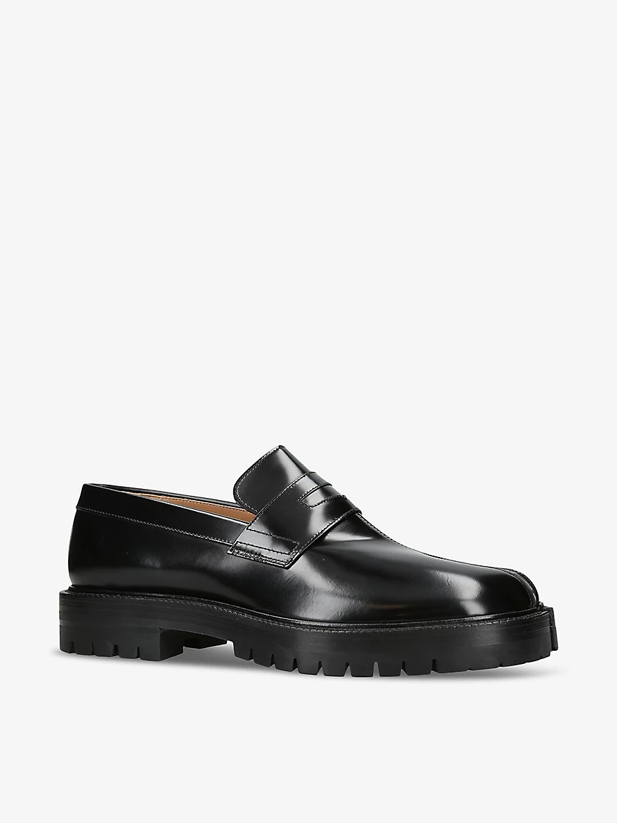 Tabi County panelled brushed-leather loafers - 3