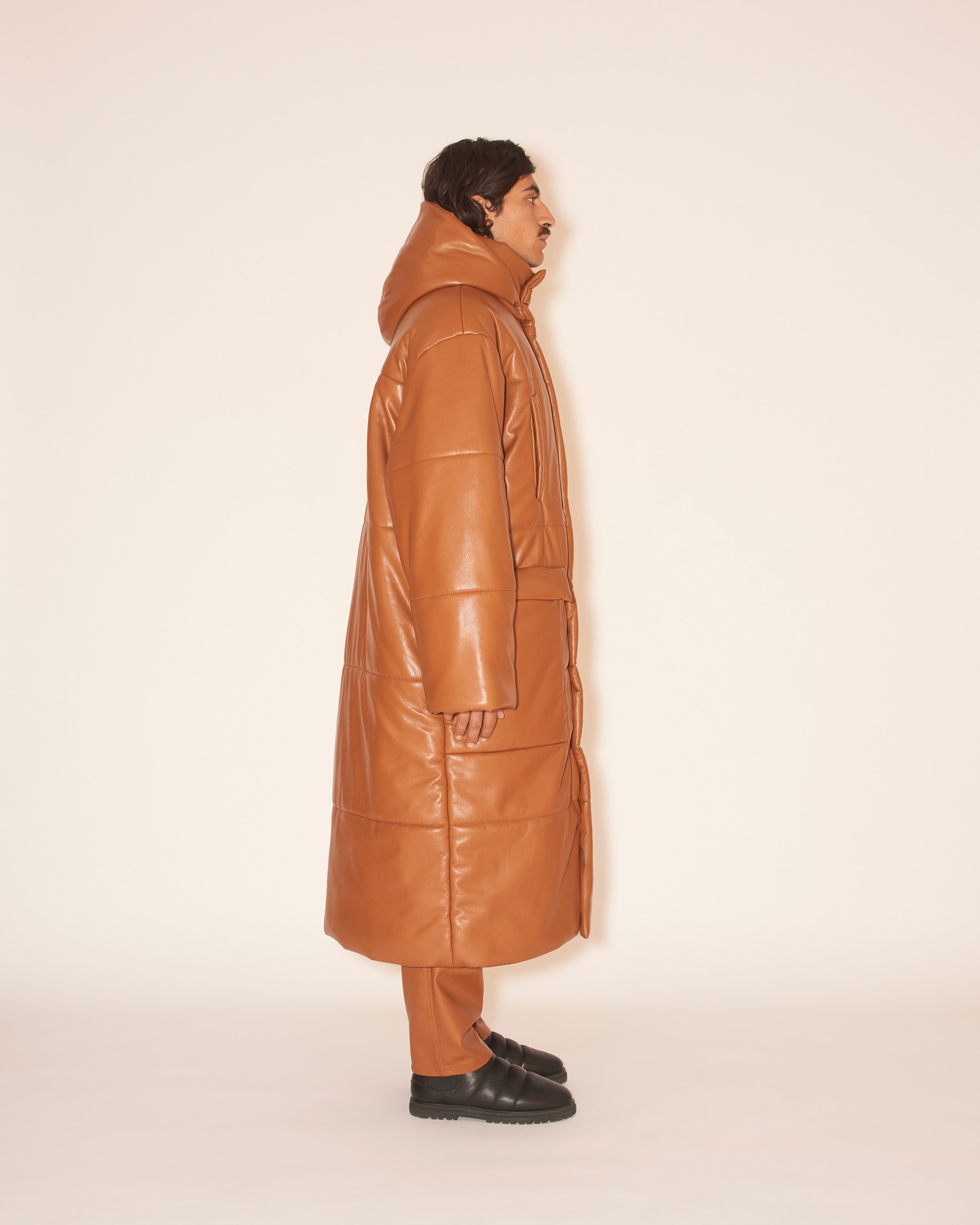 RADI - OKOBOR™ alt-leather padded coat - Tobacco - 7