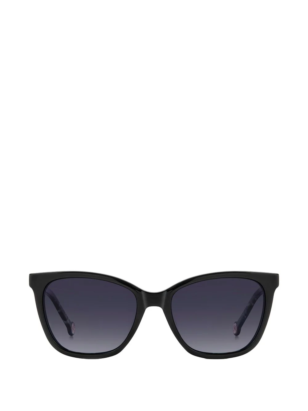 tortoiseshell-effect logo-plaque clip-on glasses - 1