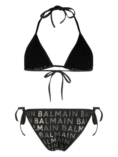 Balmain logo-print bikini set outlook