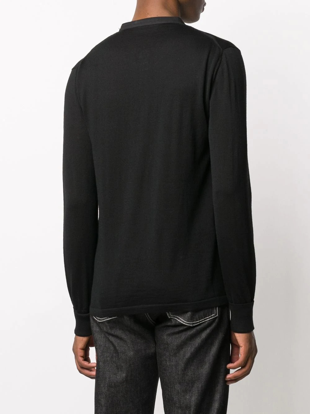 Henley layered knitted jumper - 4