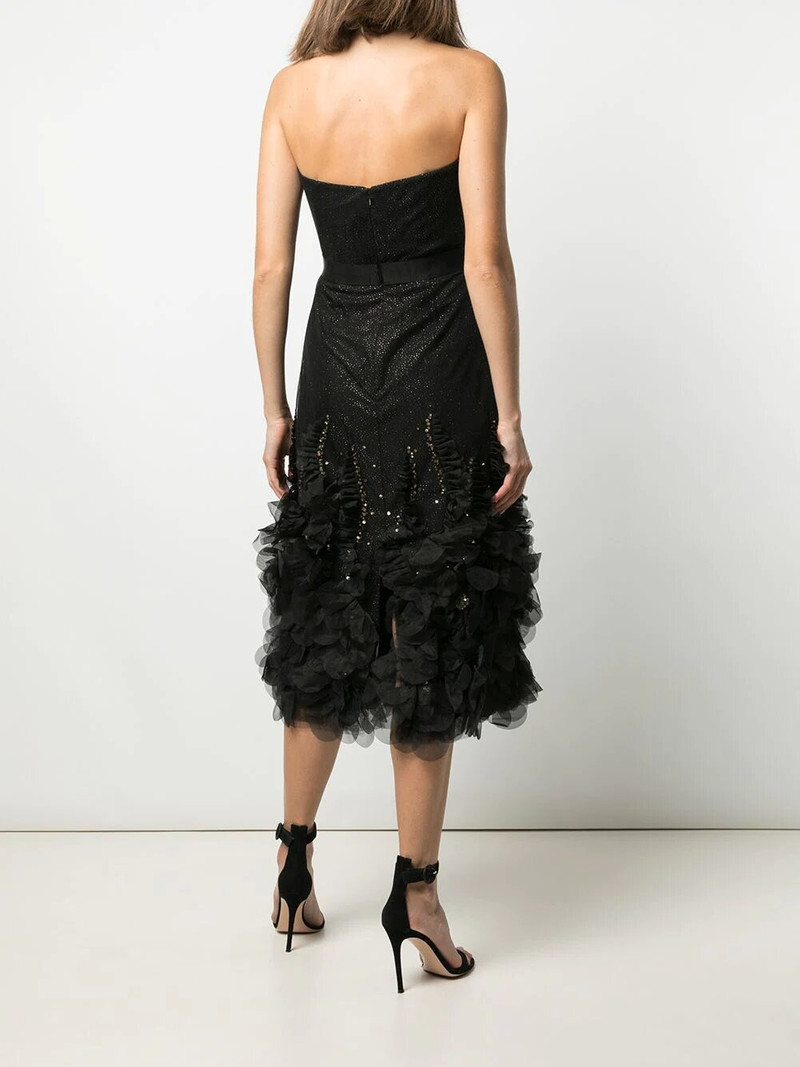 STRAPLESS GLITTER TEA-LENGTH TULLE GOWN 3